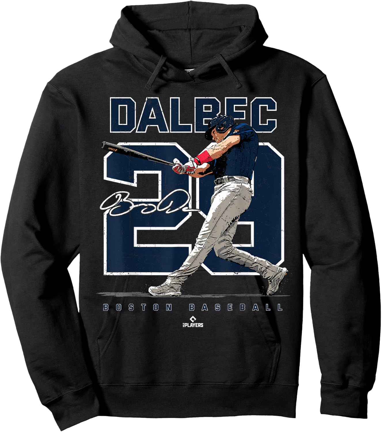 Number and Portrait Bobby Dalbec Boston MLBPA Hoodie - Hoodie | Black