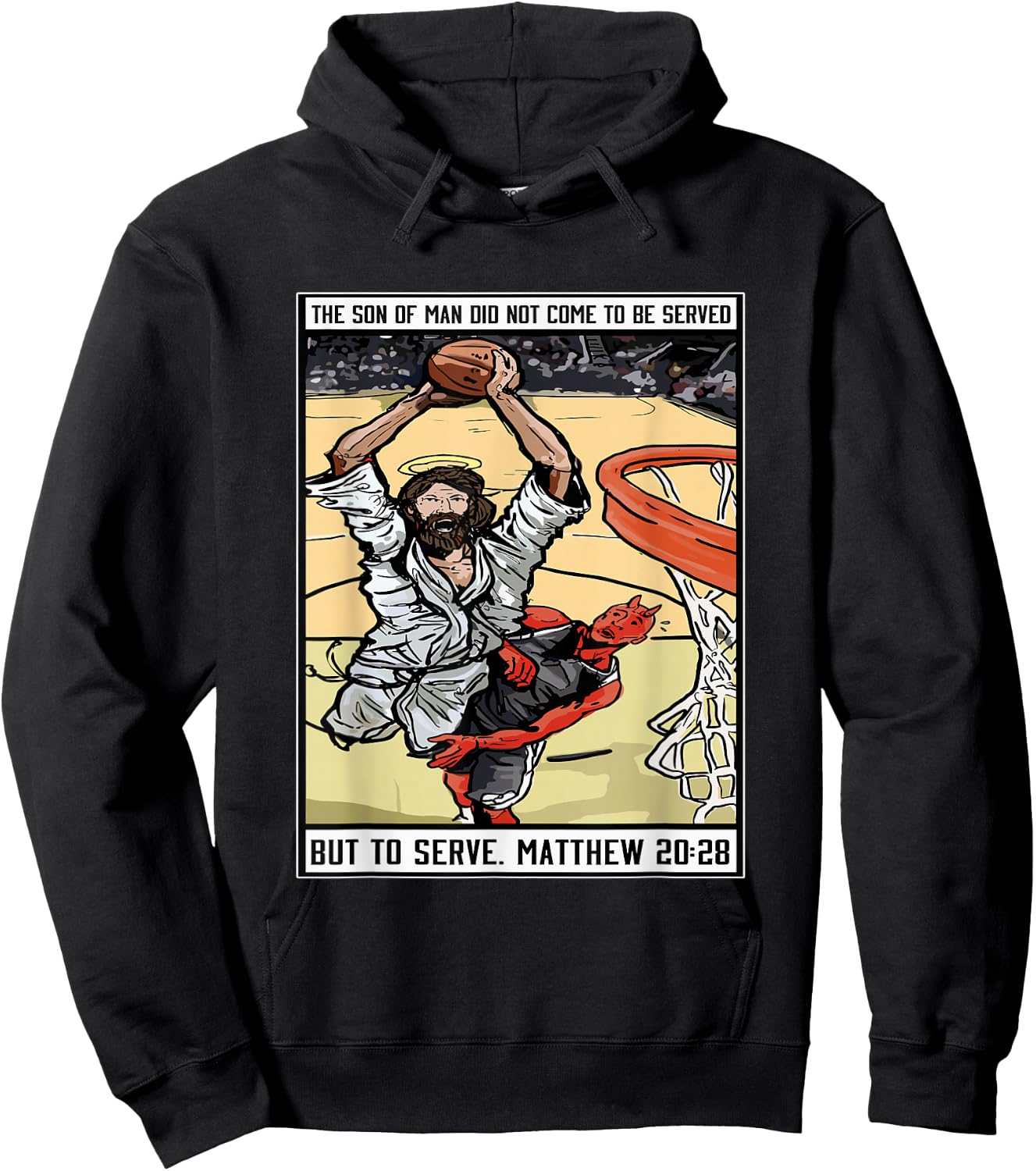 Funny Jesus Christian Playing Basketball Gift Boy Hoodie - Hoodie | Black