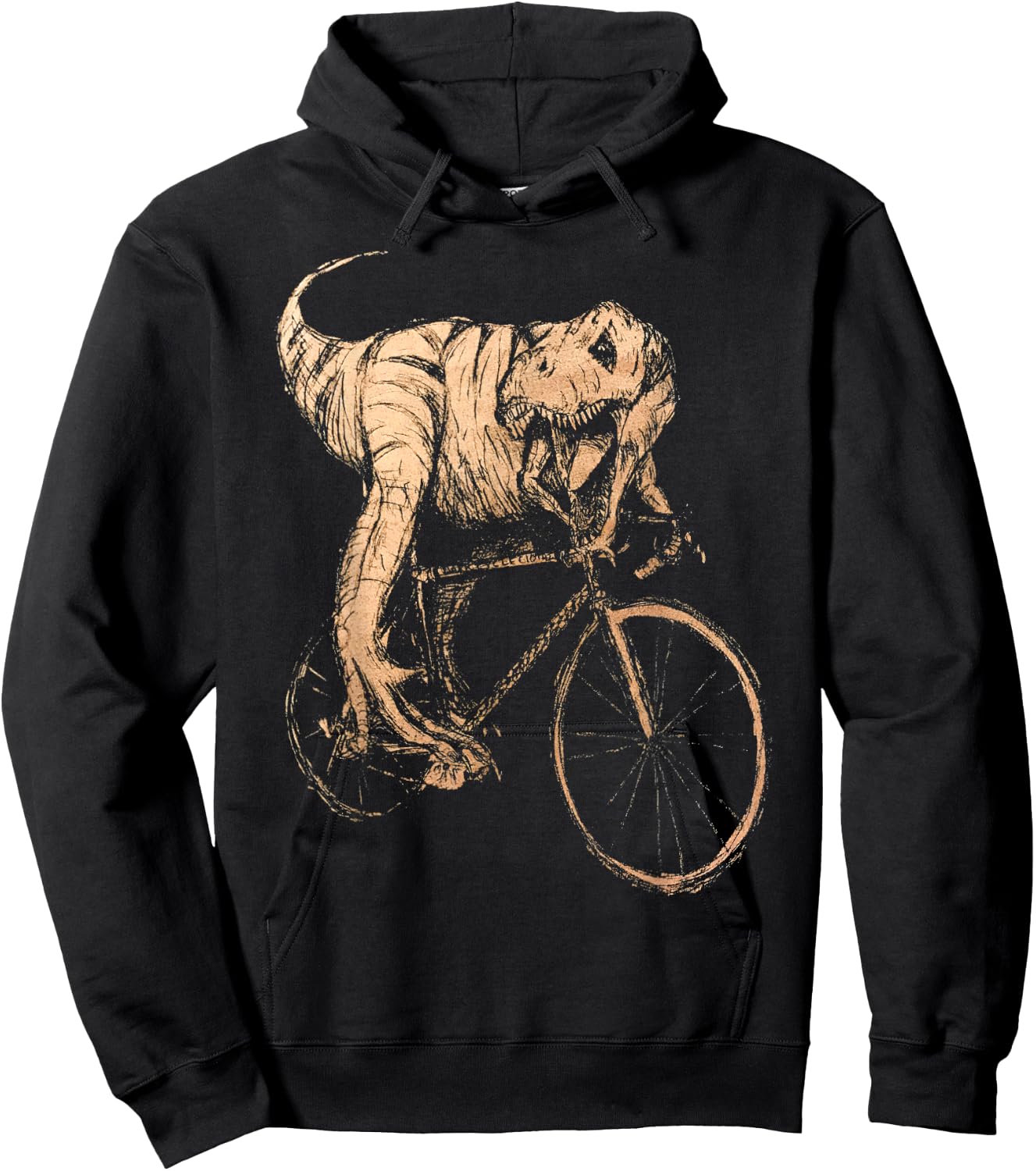 Tyrannosaurus T-Rex Riding A Bicycle Dinosaur Lovers Hoodie - Hoodie | Black