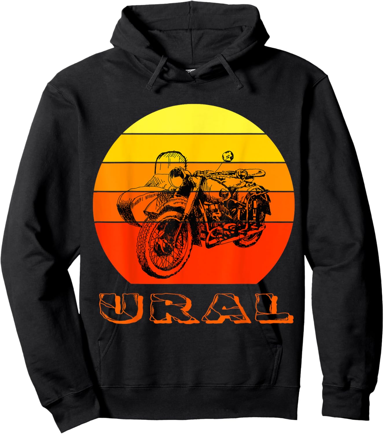 Retro Motorcycle Ural - Vintage Sidecar Motorcycle Hoodie - Hoodie | Black