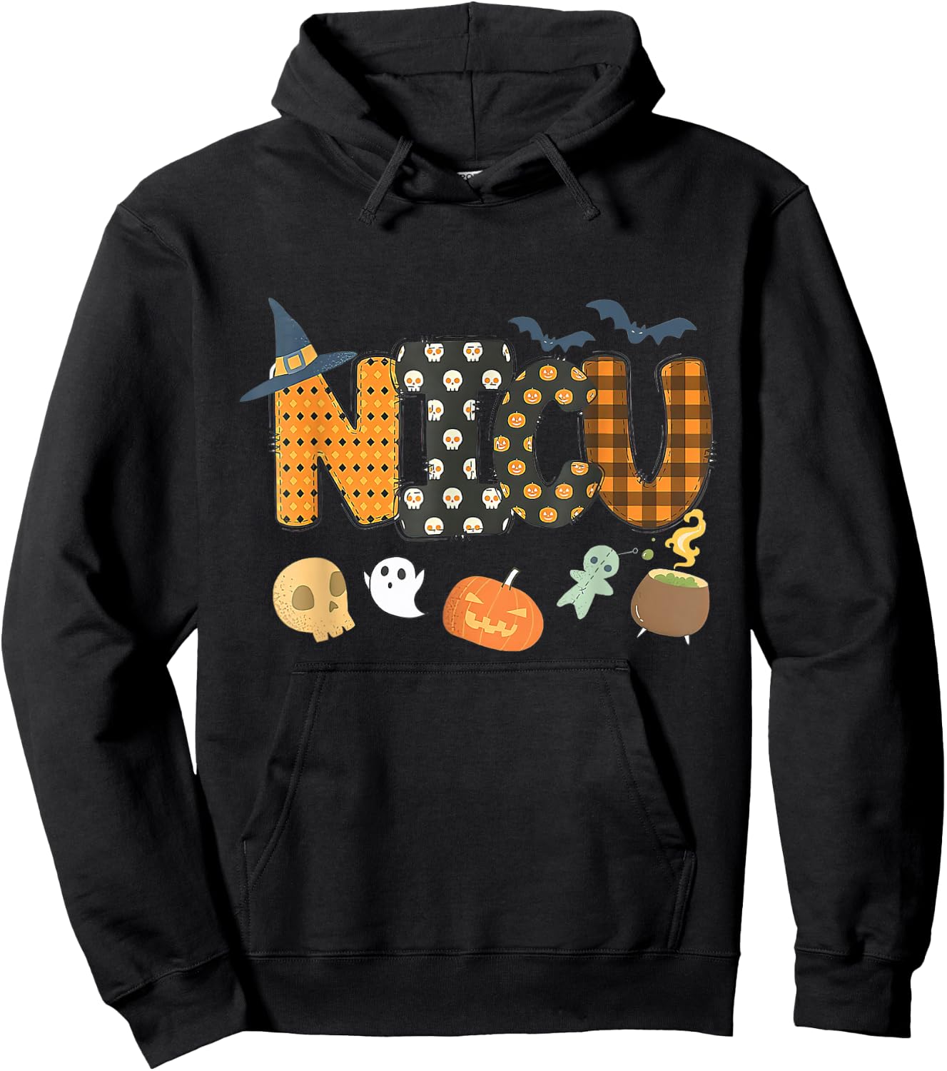 Halloween NICU crew nurse NICU Nurse staff group Neonat Hoodie - Hoodie | Black