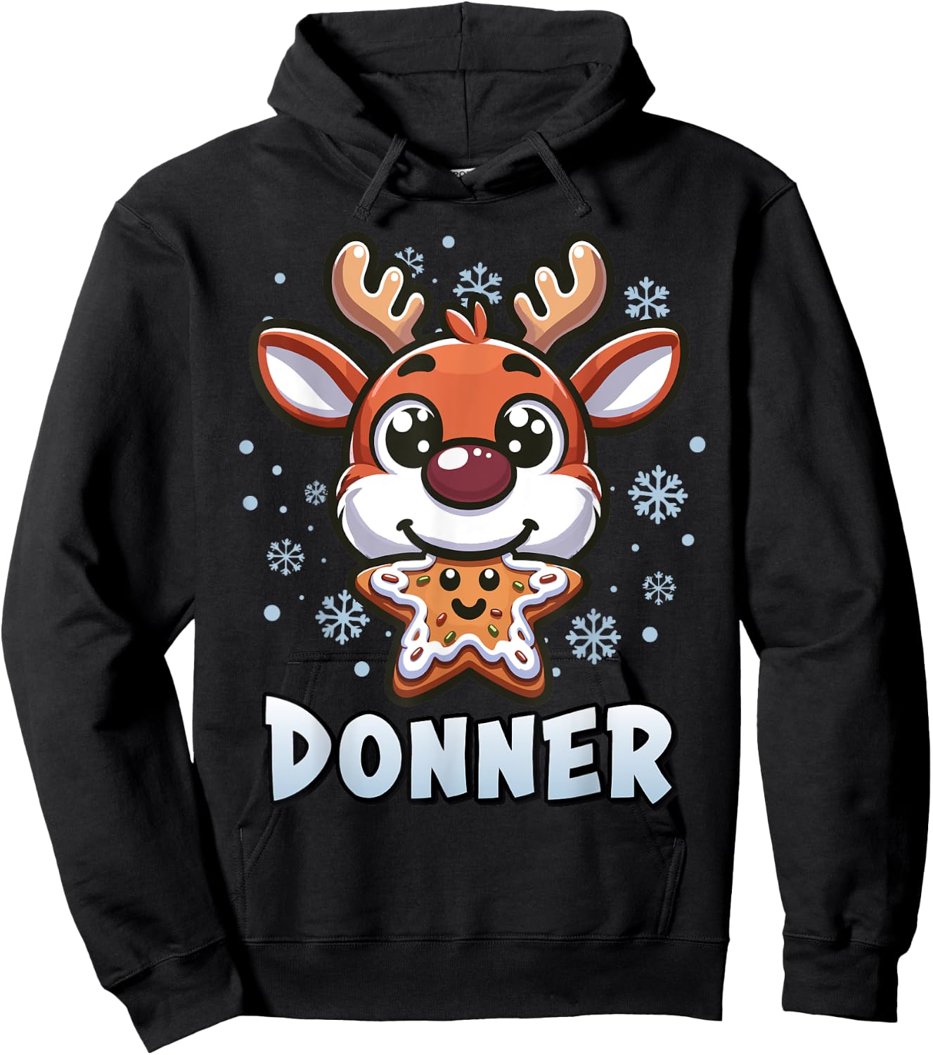 Santa’s Reindeer Donner Xmas Group Costume Hoodie - Hoodie | Black