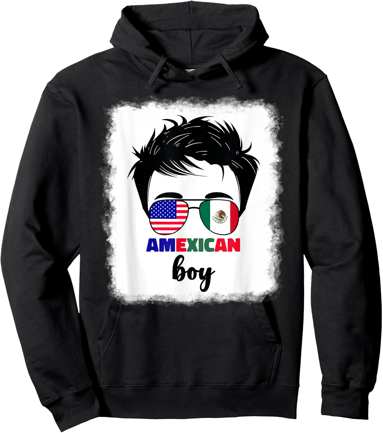 Half Mexican And American Mexico America Usa Flag Kids Boys Hoodie - Hoodie | Black