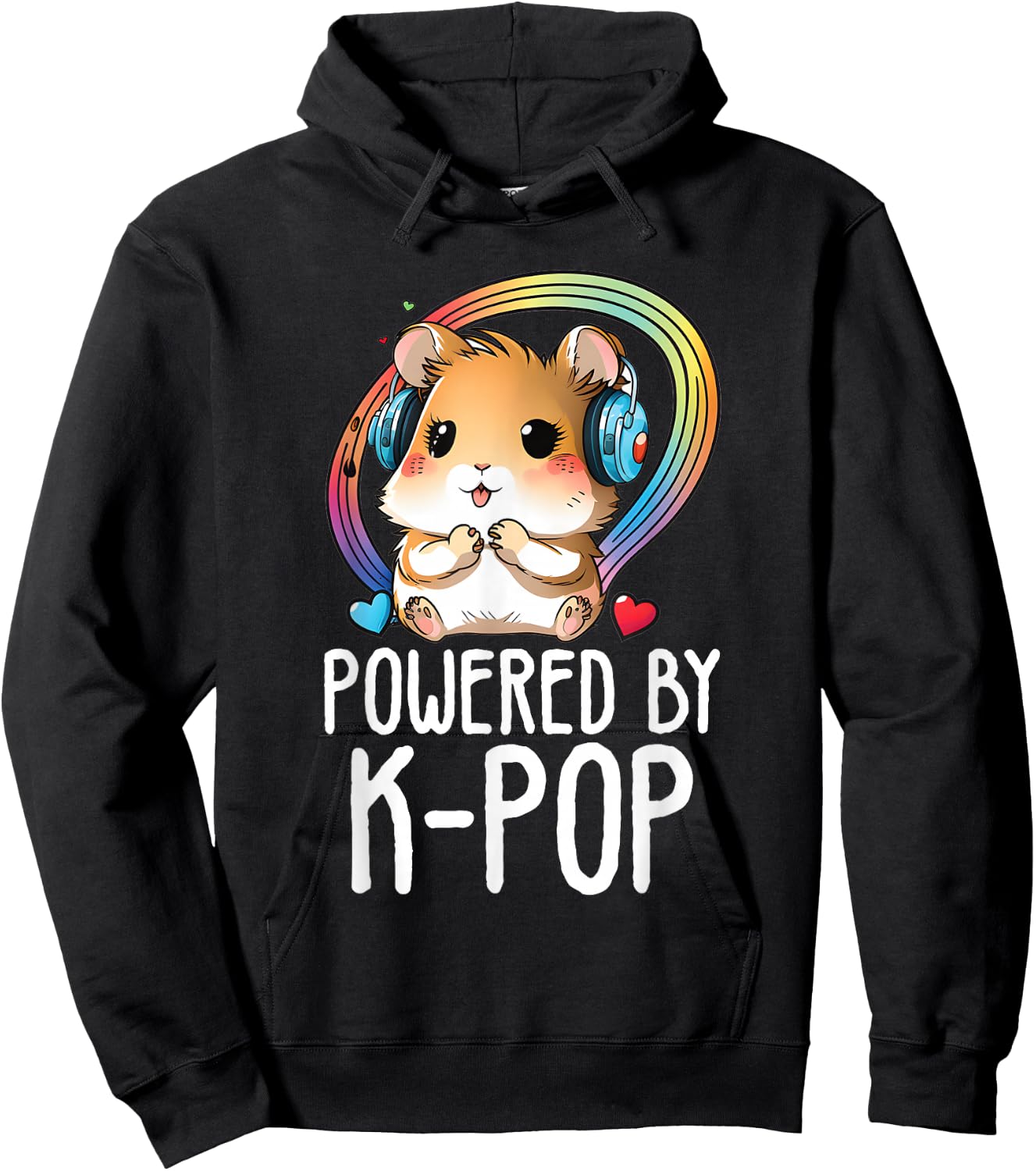 Powered By Kpop Hamster Merch K-pop Merchandise Fangirls Hoodie - Hoodie | Black