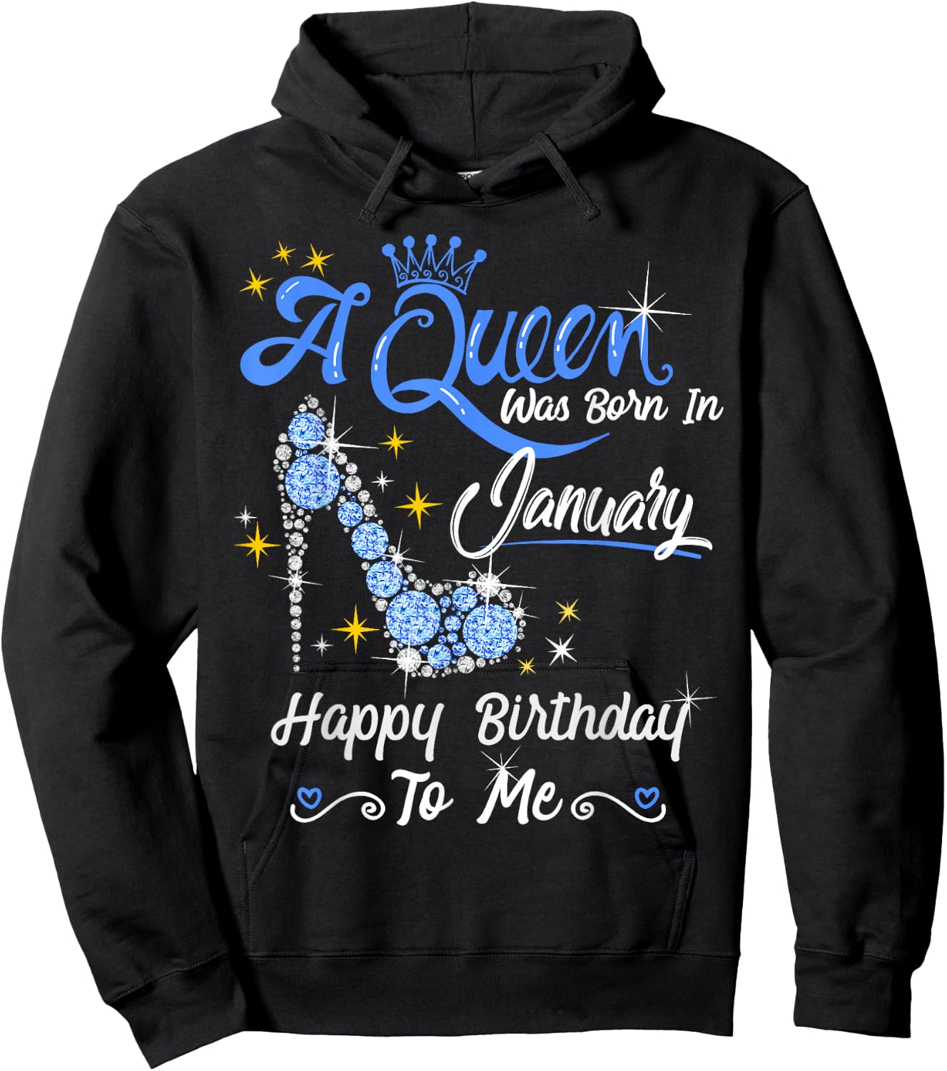 A Queen Was Born in January Gifts January Birthday Girl Hoodie - Hoodie | Black