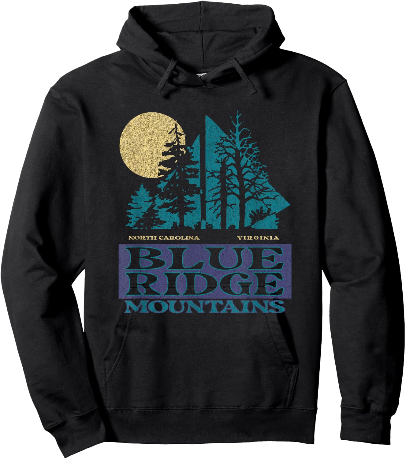 Blue Ridge Mountains National Park Vintage Scenic Hoodie - Hoodie | Black