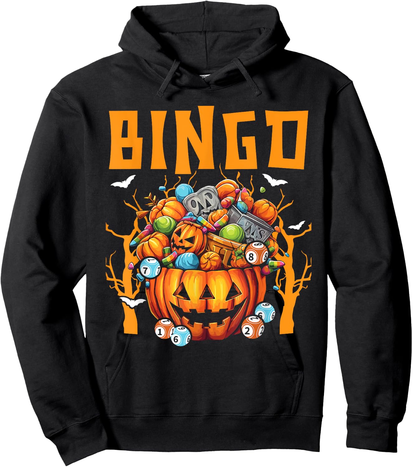 Bingo Halloween Trick Or Treat Bingo Player Bingo Caller Hoodie - Hoodie | Black