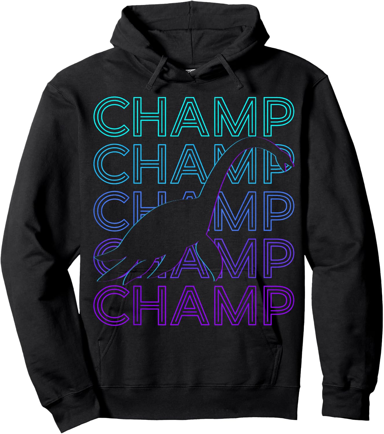 Champ Champy Lake Monster Retro Hoodie - Hoodie | Black