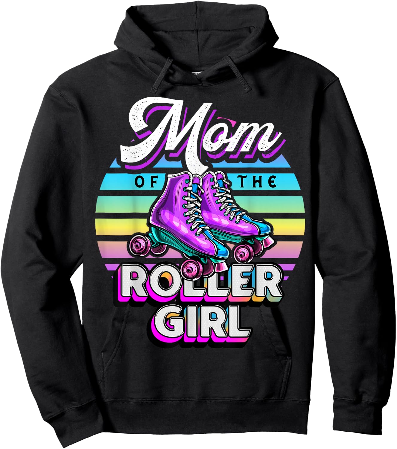 Mom of Roller Girl Roller Skating Birthday Matching Family Hoodie - Hoodie | Black