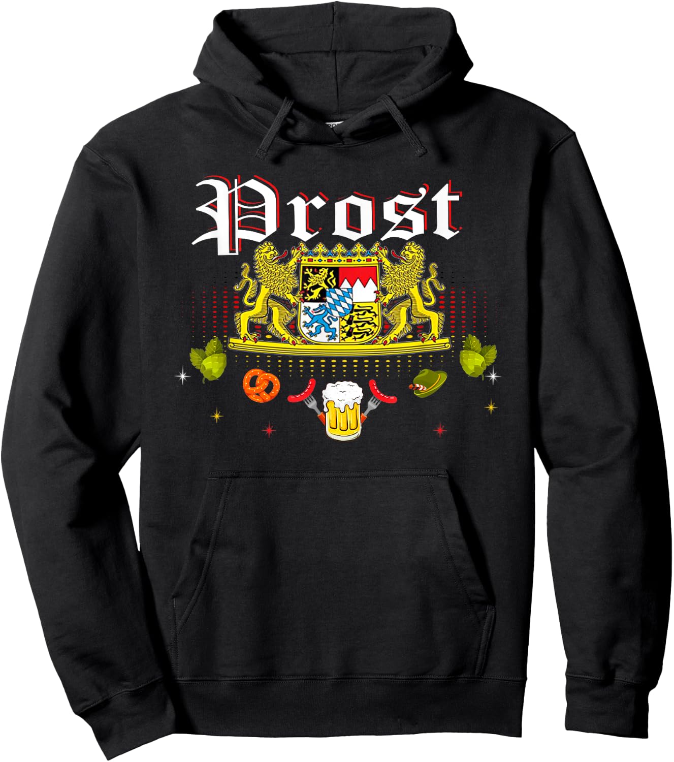 Vintage Oktoberfest Munich Prost!, Munchen Oktober Gifts Hoodie - Hoodie | Black