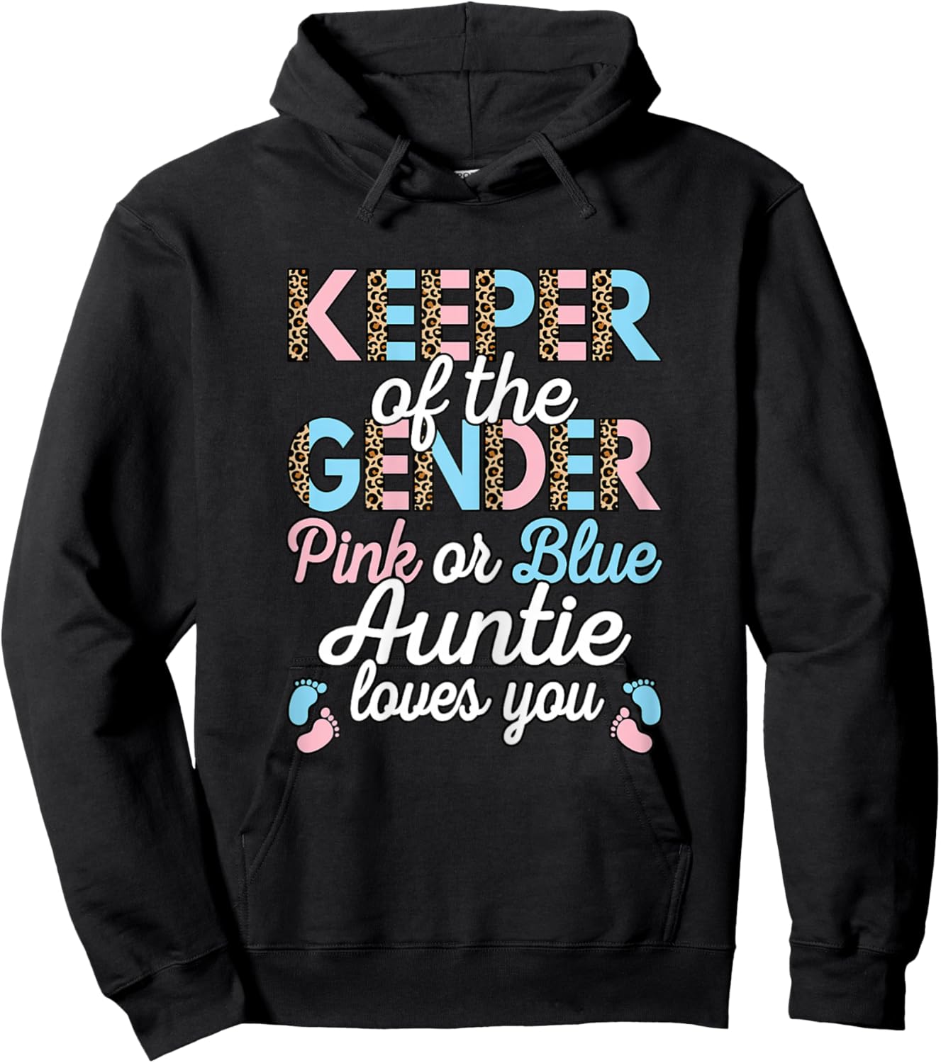 Keeper of The Gender Auntie Loves You Baby Shower Aunt Women Hoodie - Hoodie | Black