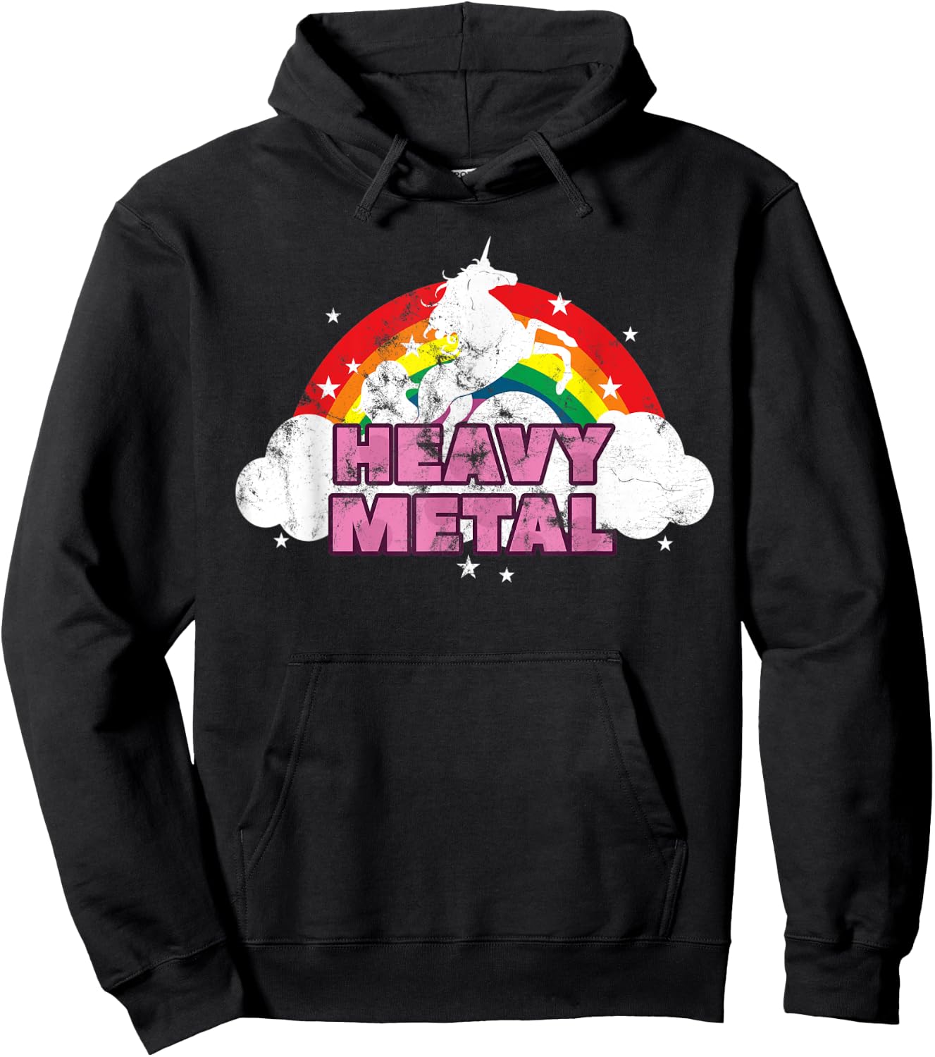 Cute Heavy Metal Unicorn Graphic Men Woman Kids Hoodie - Hoodie | Black