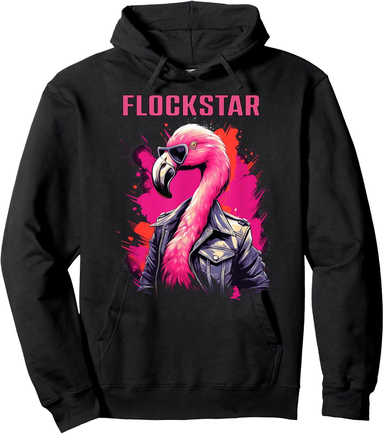 Cool Rockstar Flamingo Hoodie - Hoodie | Black