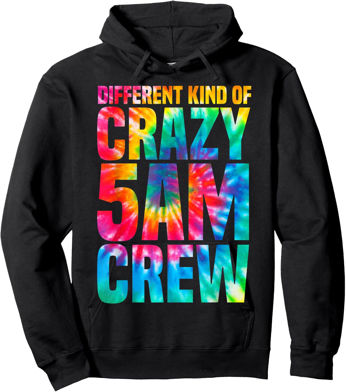 Workout Squad 5 AM Crew Funny Gym Saying Tie Dye Hoodie - Hoodie | Black