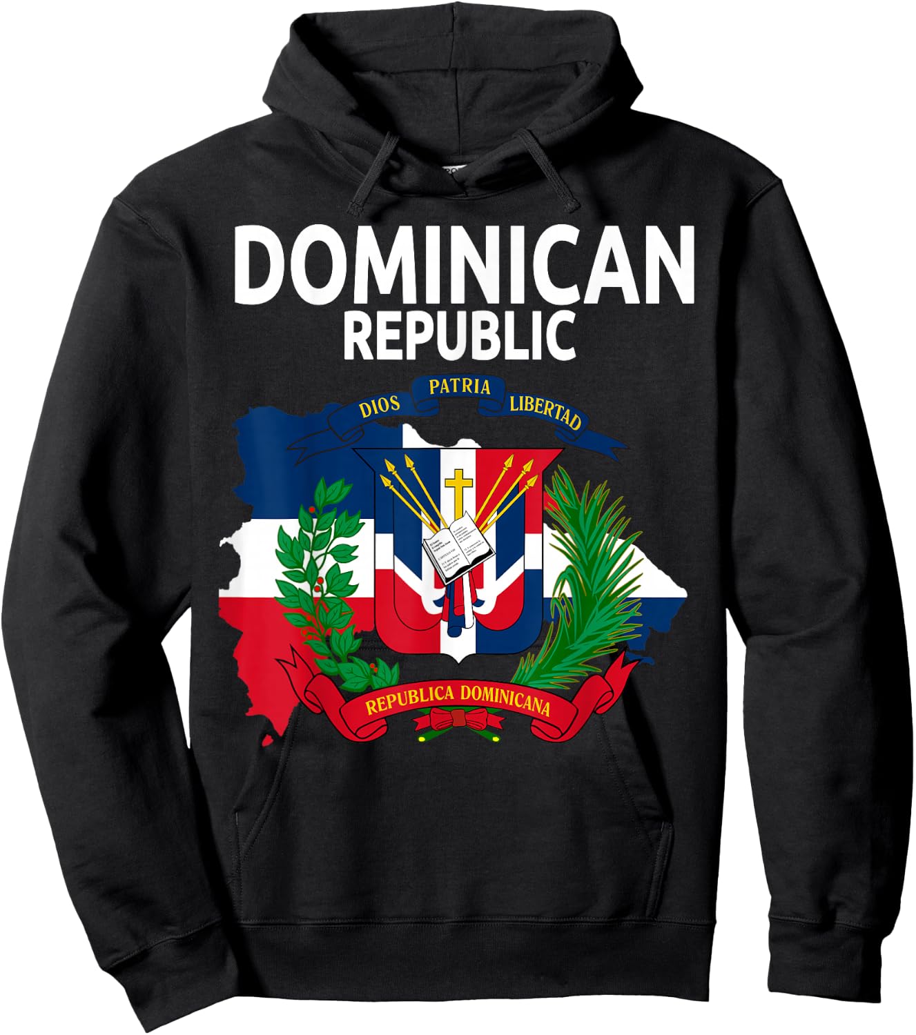Coat of Arms Republica Dominicana & Dominican Flag Outfit Hoodie - Hoodie | Black
