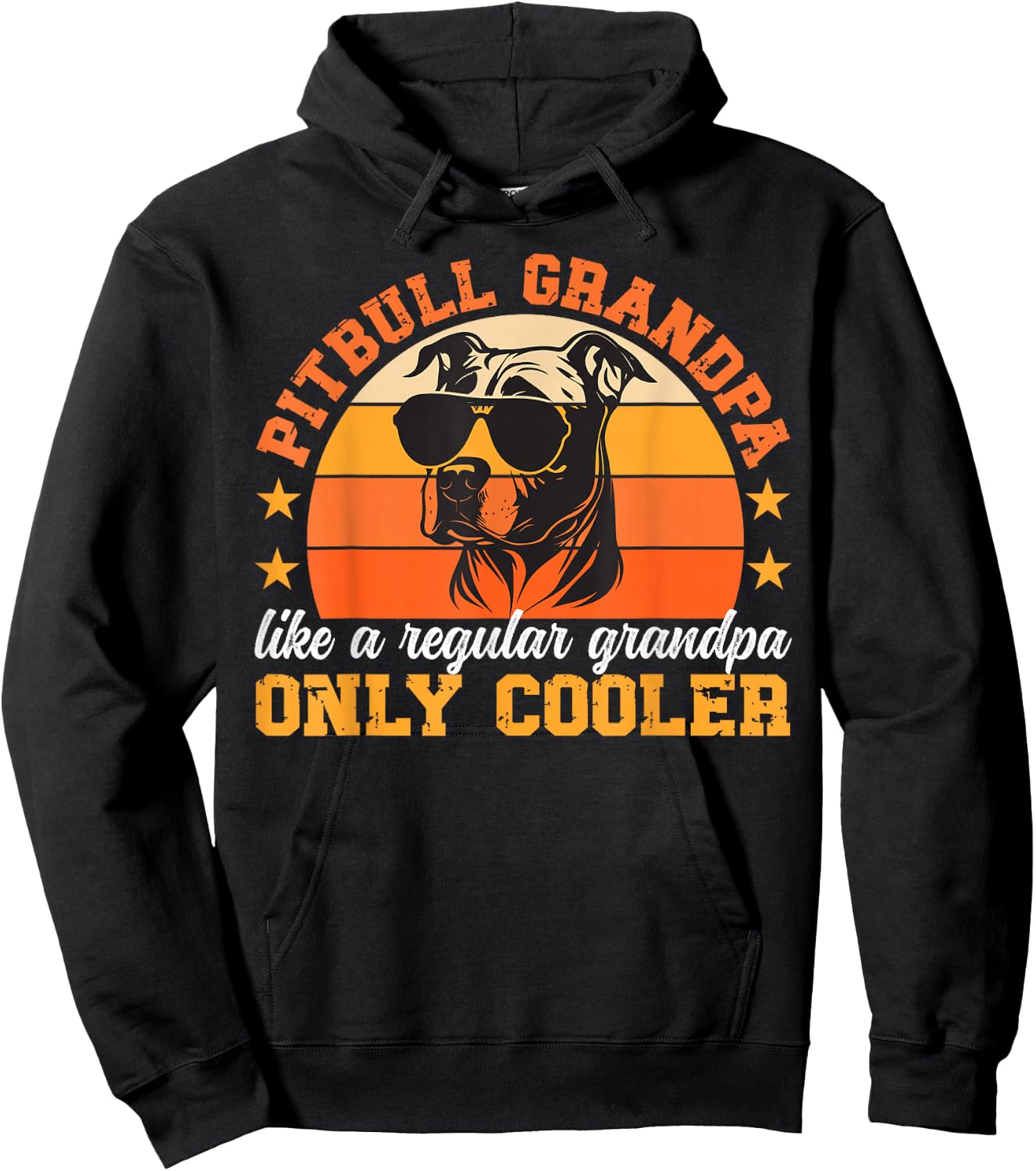 Cool Pitbull Grandpa Pitbull Grandfather Pittie Grandpa Hoodie - Hoodie | Black