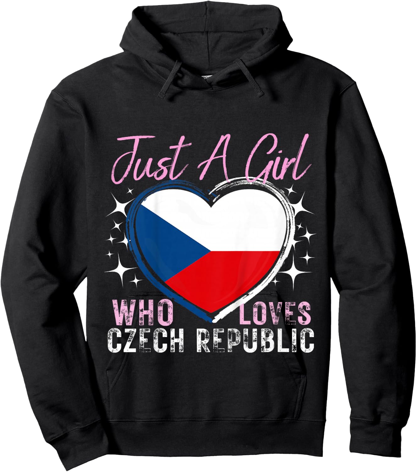 Kids Just A Girl Who Loves Czech Republic Heart Flag for Girls Hoodie - Hoodie | Black