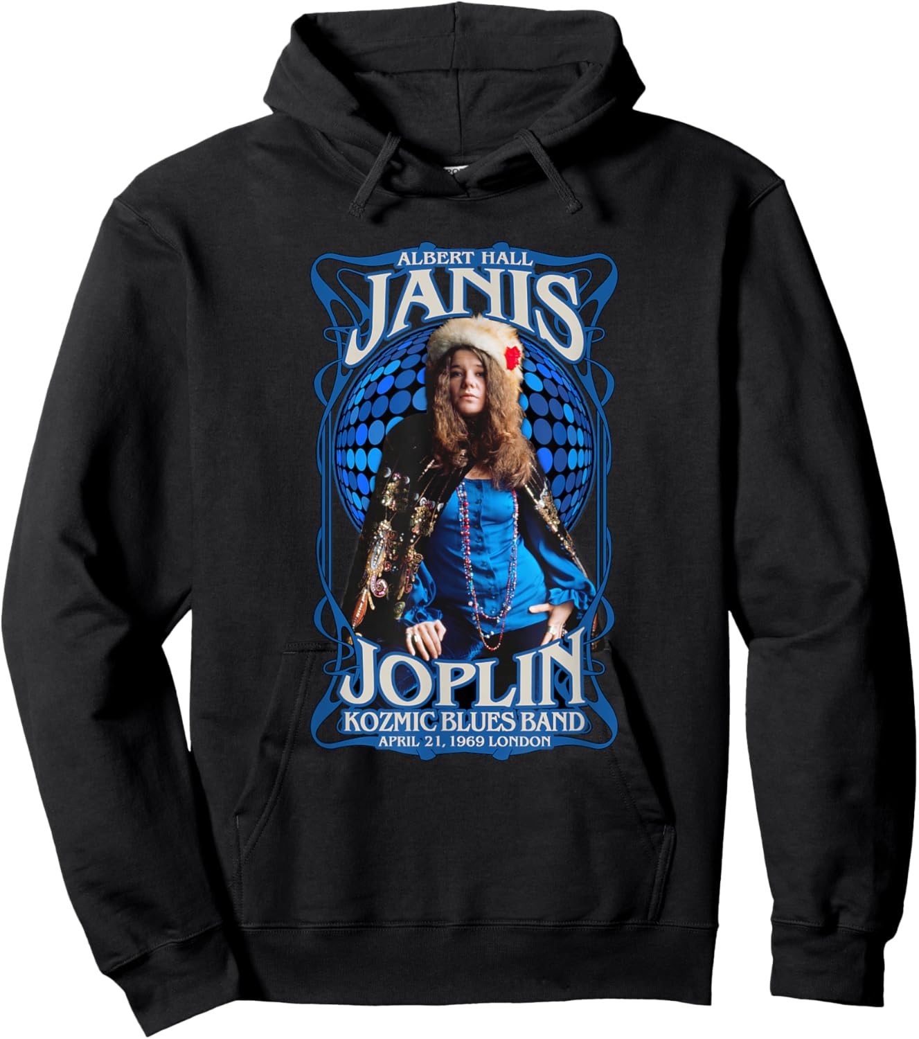 Janis Joplin Albert Hall 1969 Baron Wolman Photo Hoodie - Hoodie | Black