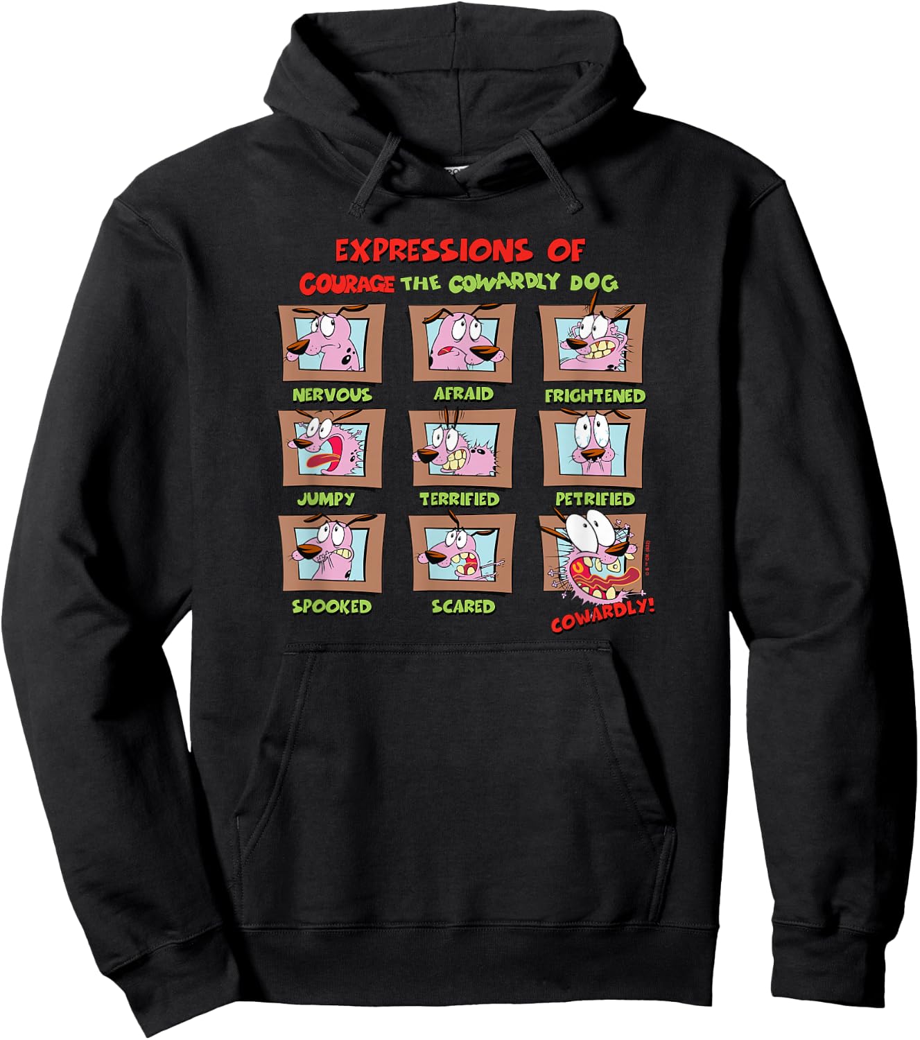 Courage The Cowardly Dog Courage Expressions Box Up Hoodie - Hoodie | Black