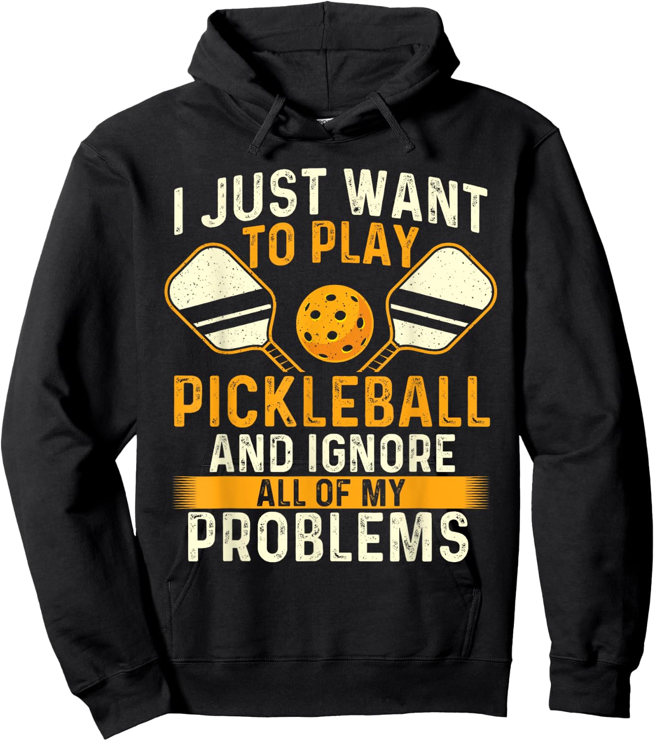 I Just Want To Play Pickleball - Pickleballers Sports Lover Hoodie - Hoodie | Black