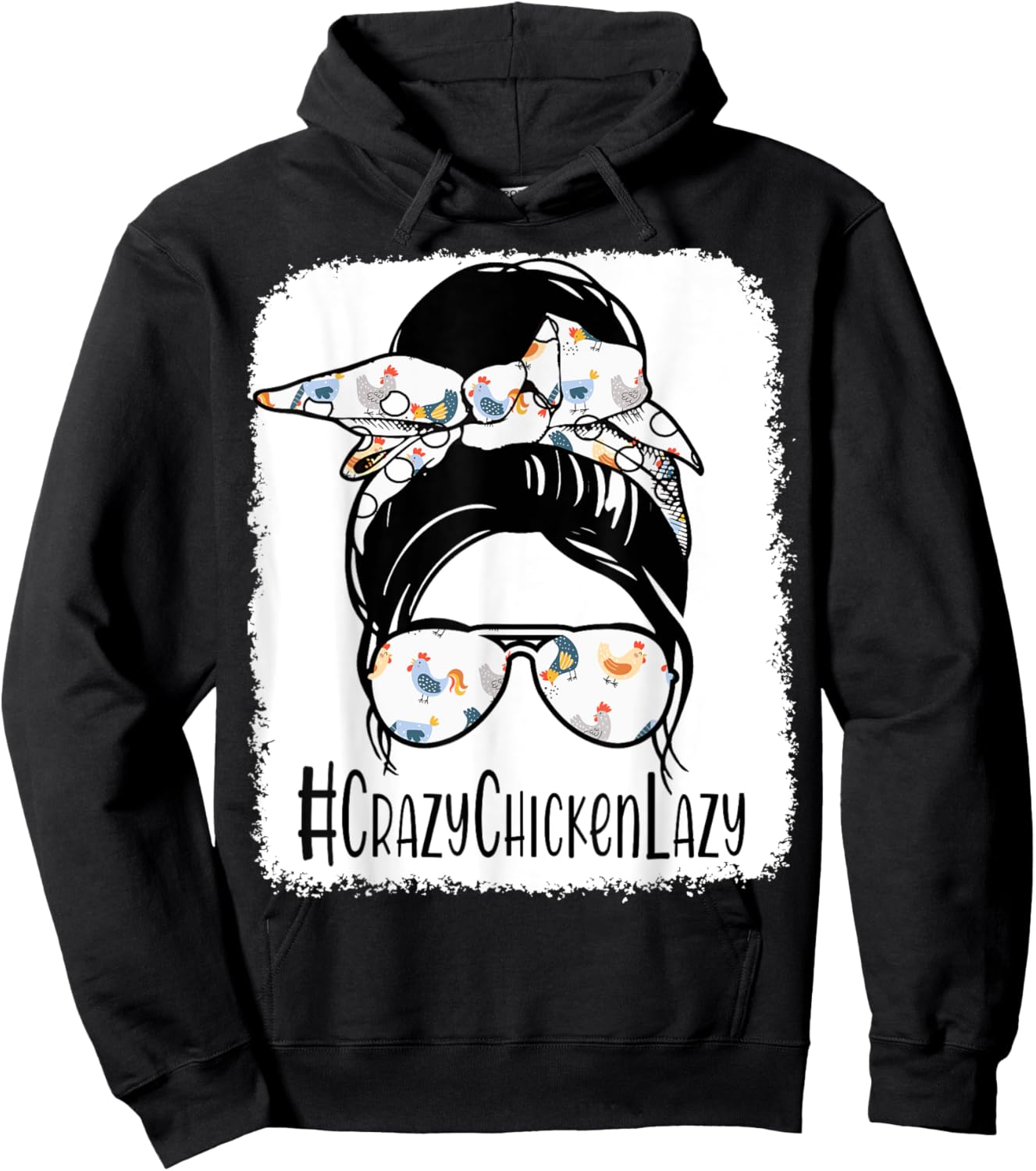 Crazy Chicken Lady Shirt Women Mama Hen Mothers Day Farm Mom Hoodie - Hoodie | Black