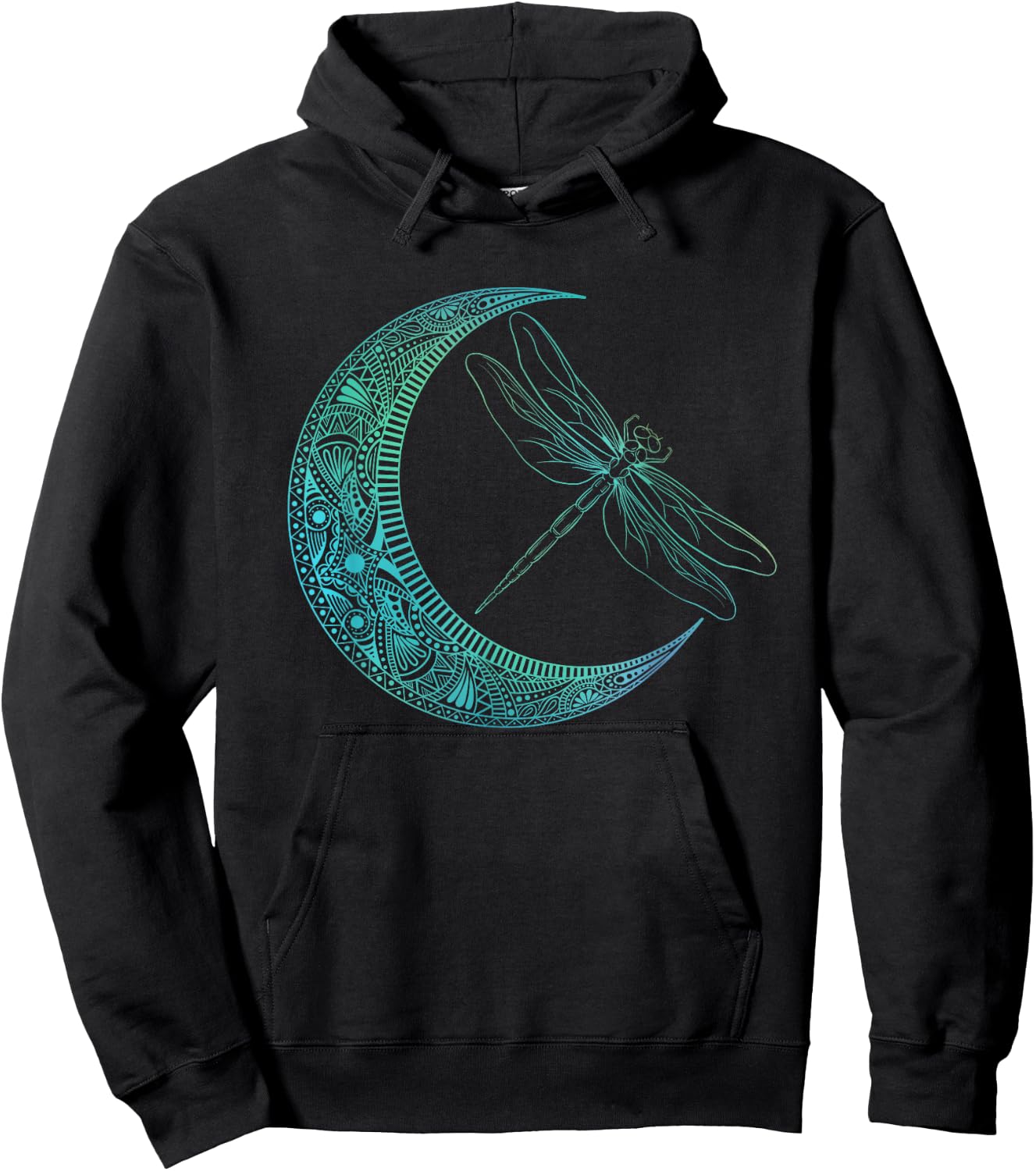 Crescent Moon And Dragonfly - Wildlife Insects Entomologist Hoodie - Hoodie | Black