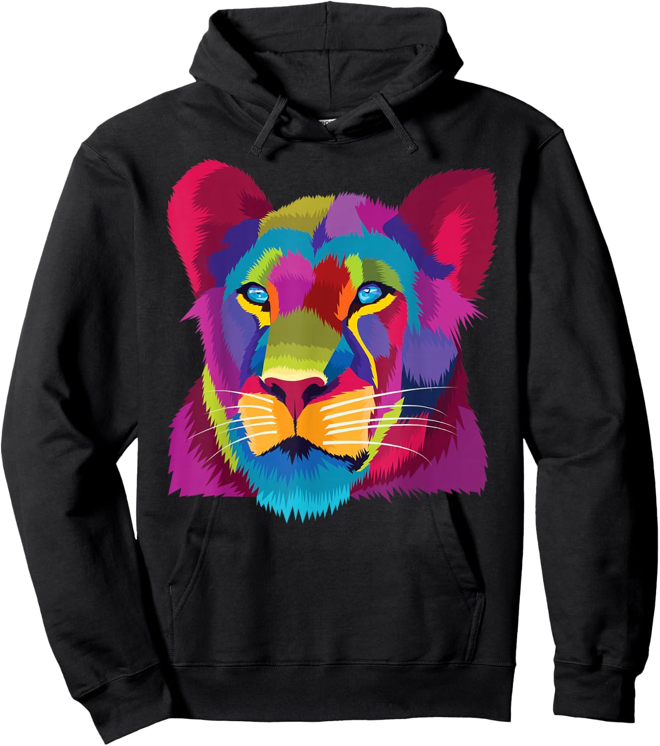 colorful cute lioness Female Lion Face art for lover African Hoodie - Hoodie | Black
