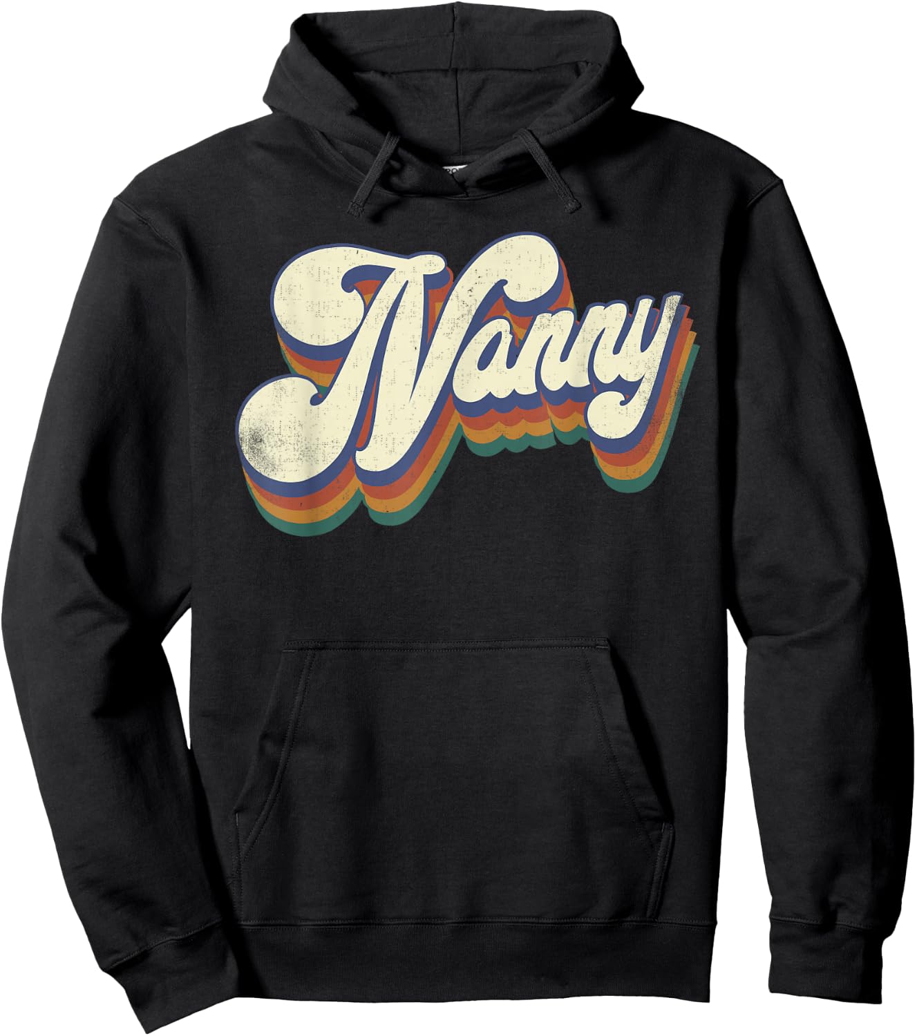 Nanny Gifts For Grandma Retro Vintage Mother's Day Nanny Hoodie - Hoodie | Black