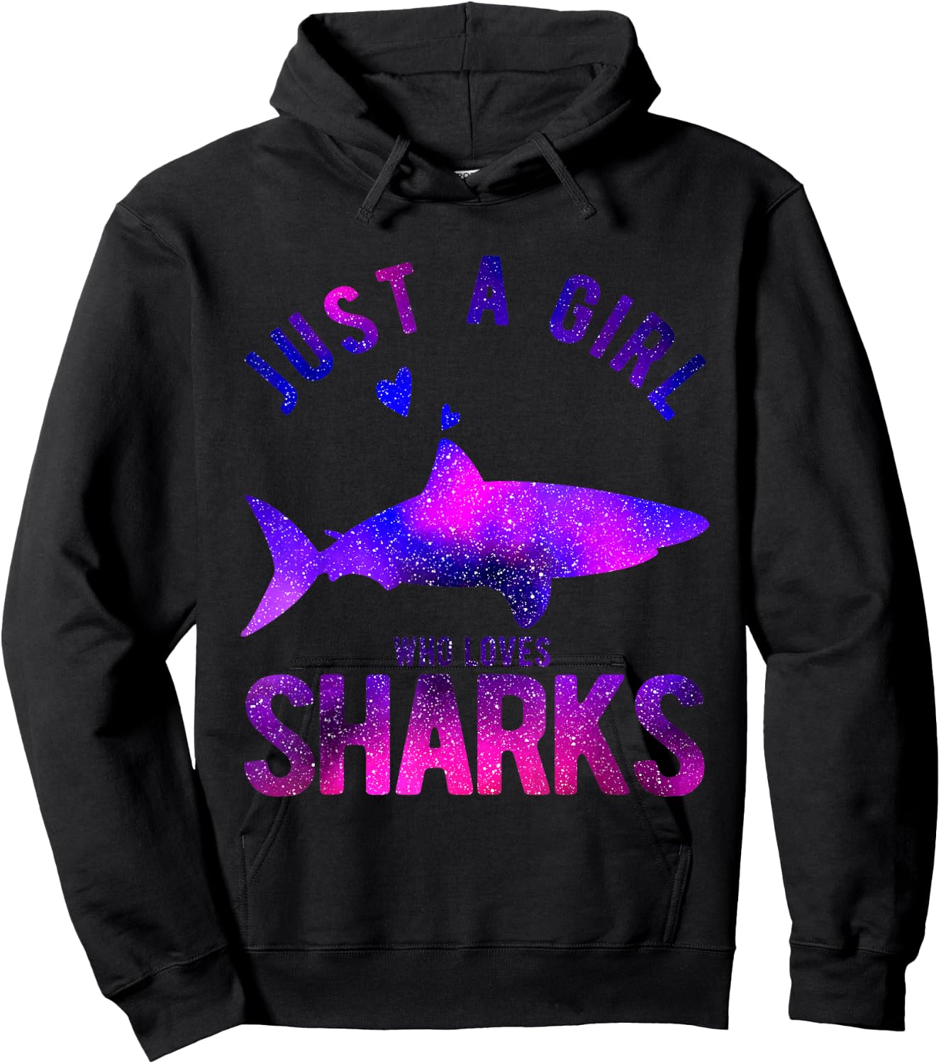 Just A Girl Who Loves Sharks Lover Funny Shark Hoodie - Hoodie | Black