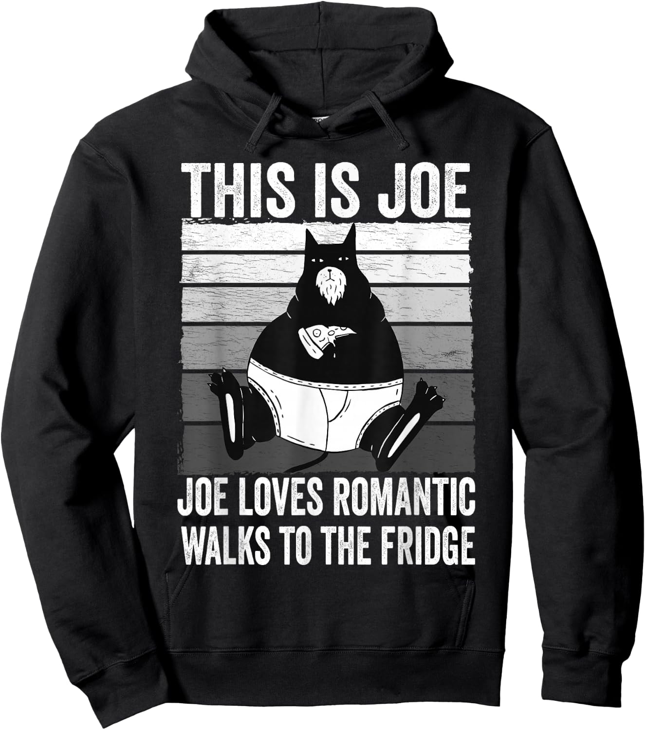 This Is Joe Fat Vintage Cat Hoodie - Hoodie | Black