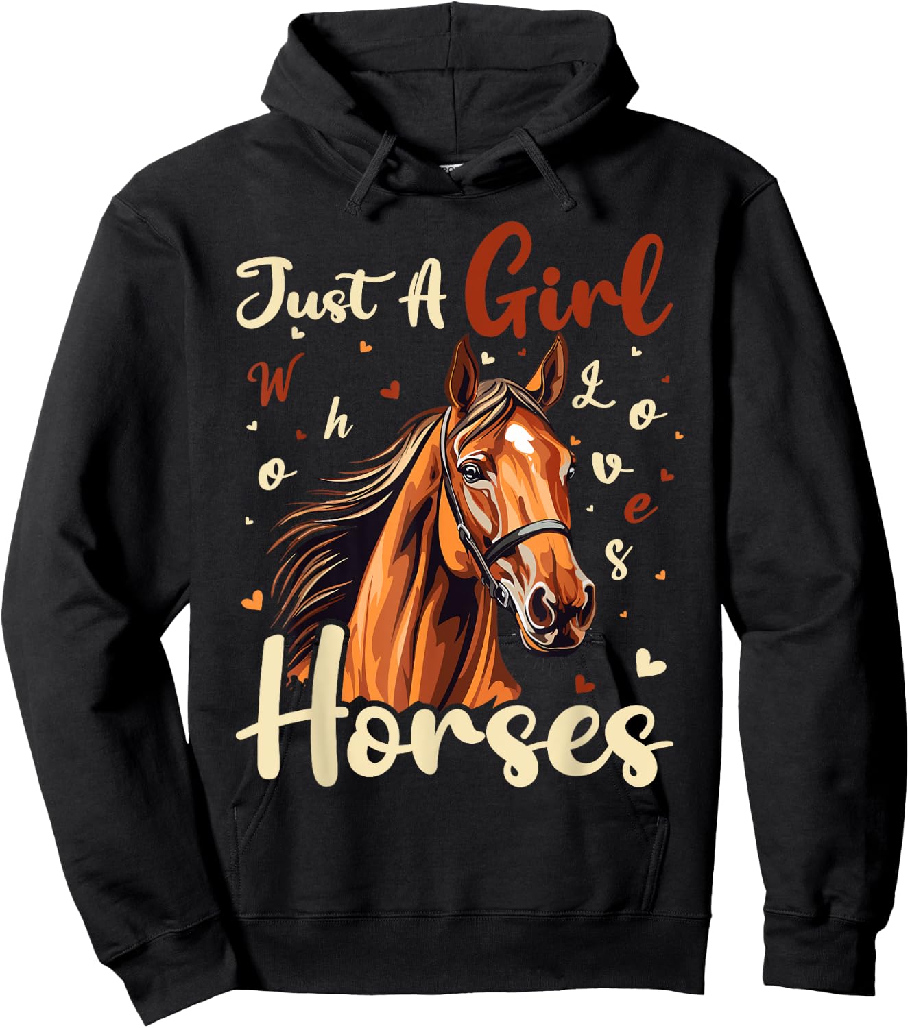 Horse Lover Just A Girl Who Loves Horses Hoodie - Hoodie | Black