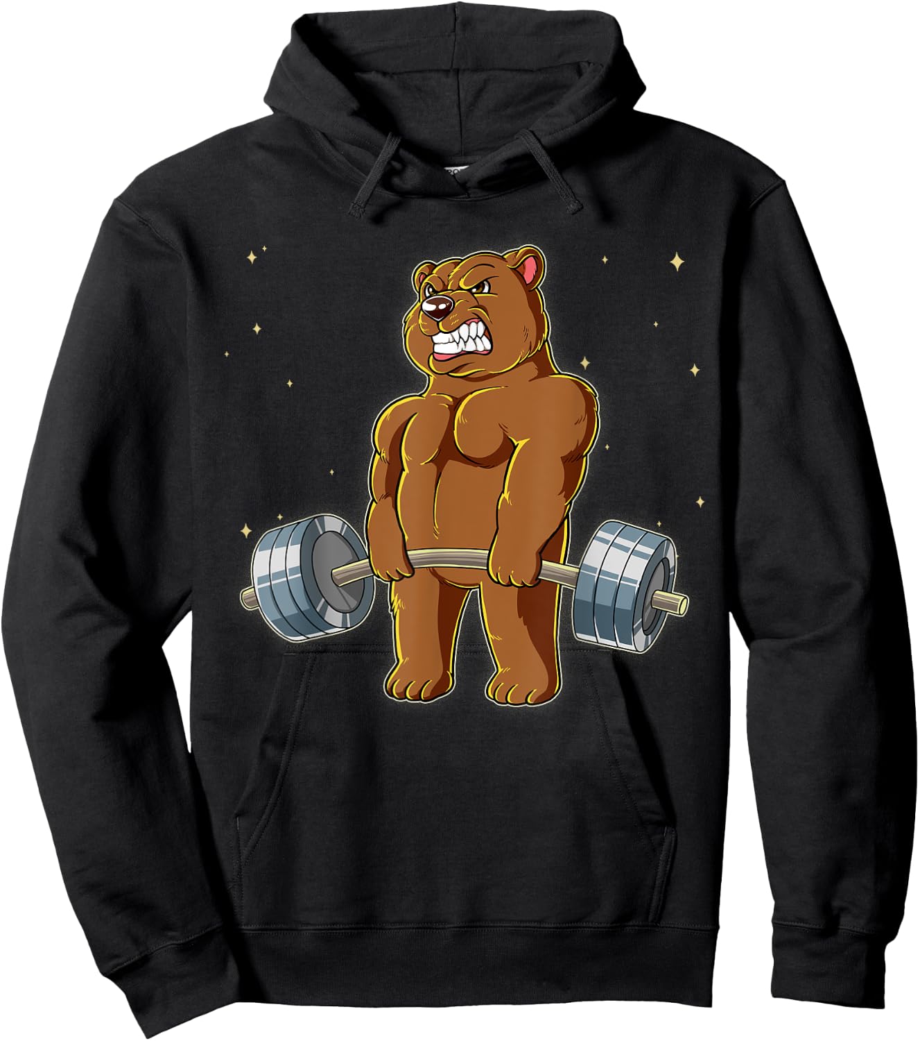 Bear Gym Weight Training Deadlift Hoodie - Hoodie | Black