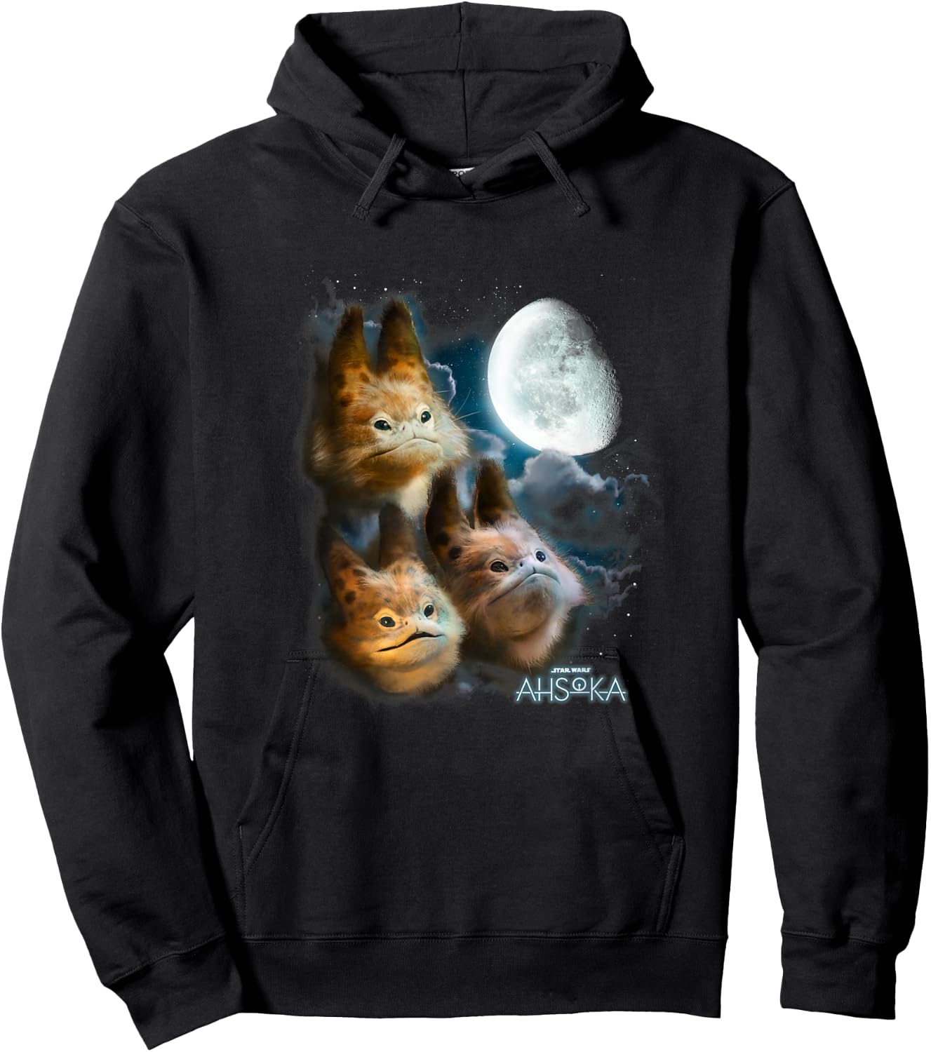 Star Wars: Ahsoka Loth-Cat Cloudy Galactic Trio Portrait Hoodie - Hoodie | Black