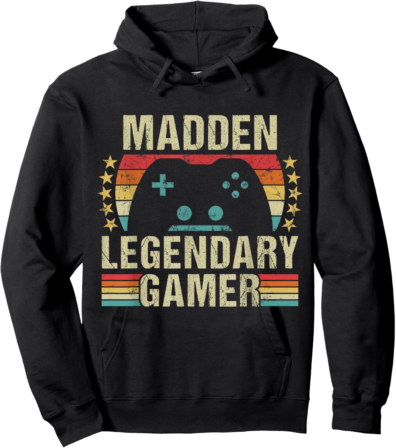 Madden Gamer Retro Gaming Vintage Game Personalized 70s Hoodie - Hoodie | Black