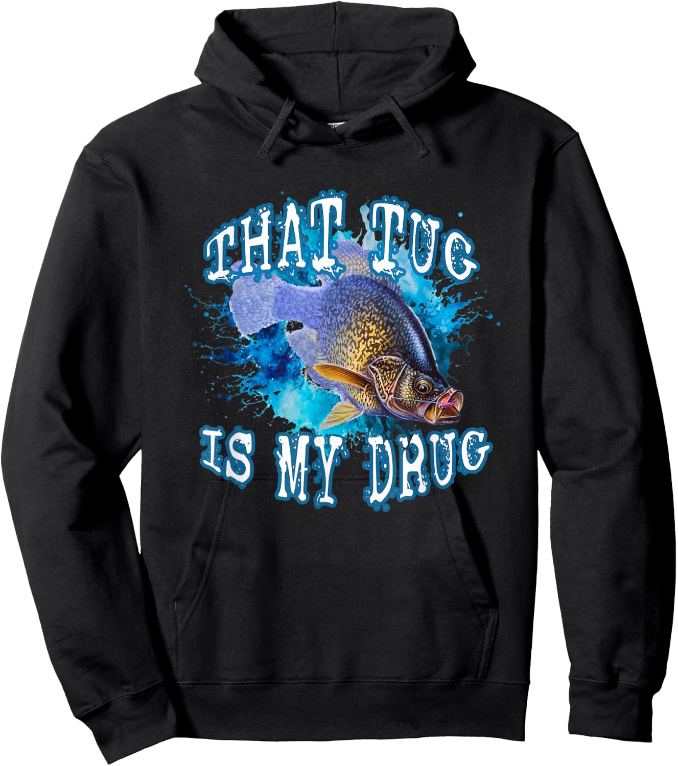 That Tug Is My Drug Fun Fisherman's and Anglers Fishing Line Hoodie - Hoodie | Black