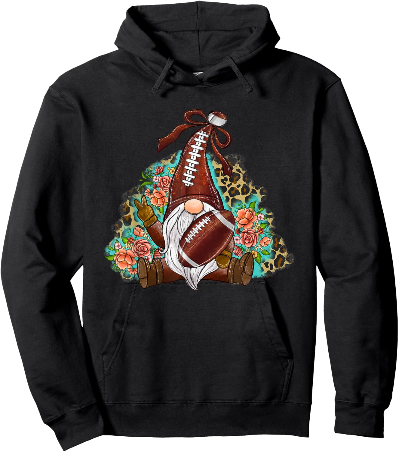 sunday Game Football gnome player sports football watching Hoodie - Hoodie | Black