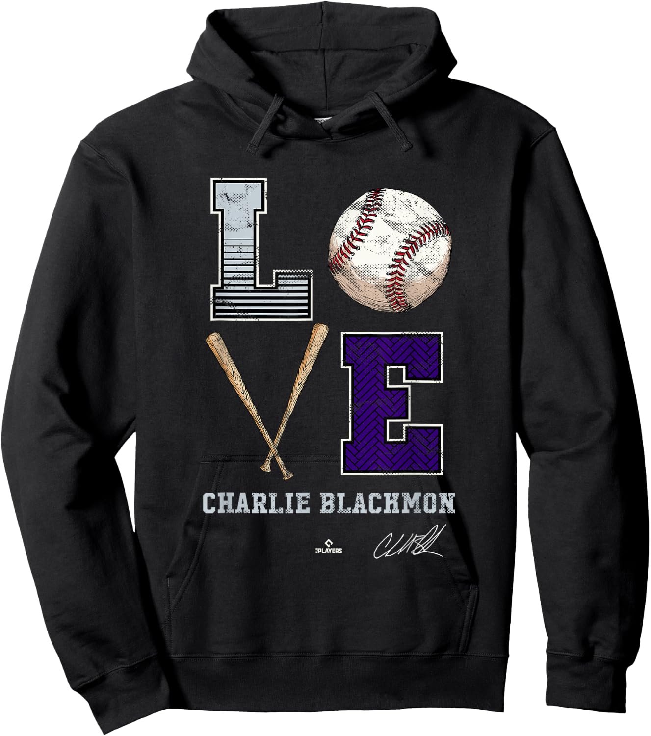 Love Charlie Blackmon Charlie Blackmon Colorado MLBPA Hoodie - Hoodie | Black