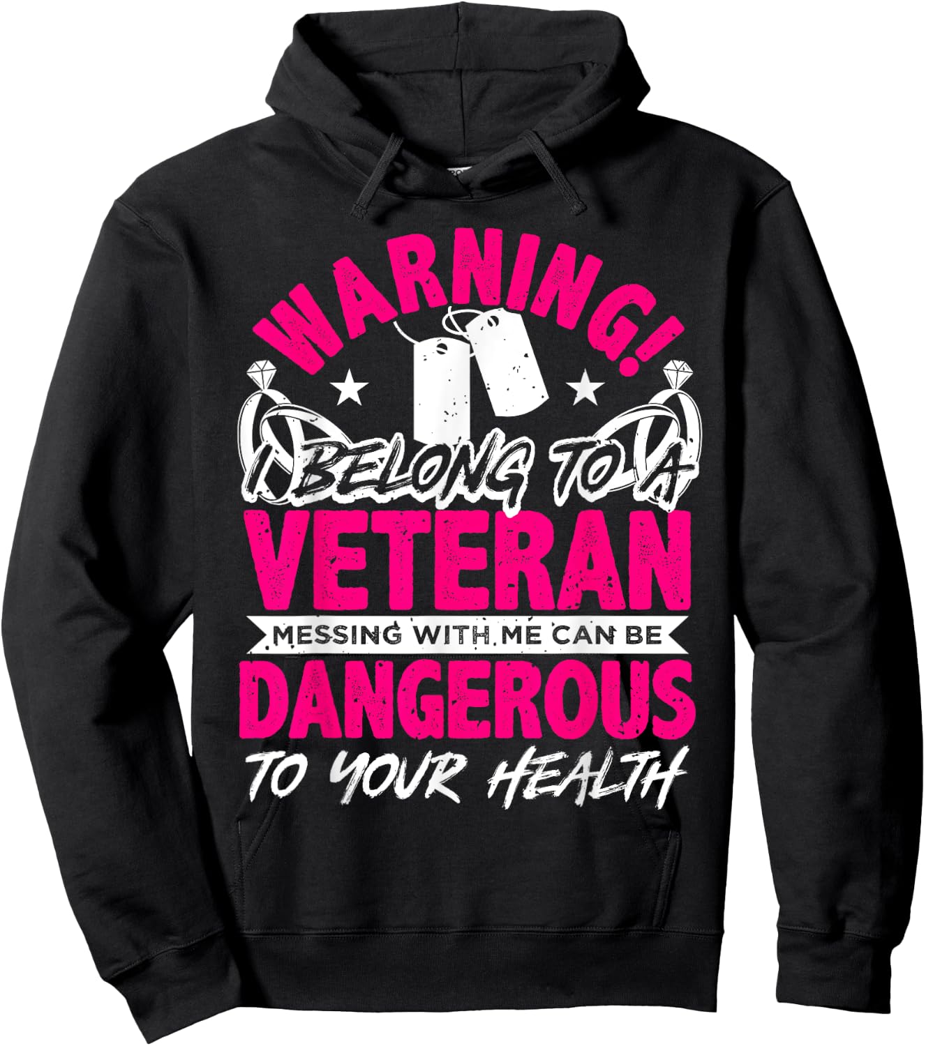 Veteran Wife, Husband Soldier & Saying For Military Women Hoodie - Hoodie | Black