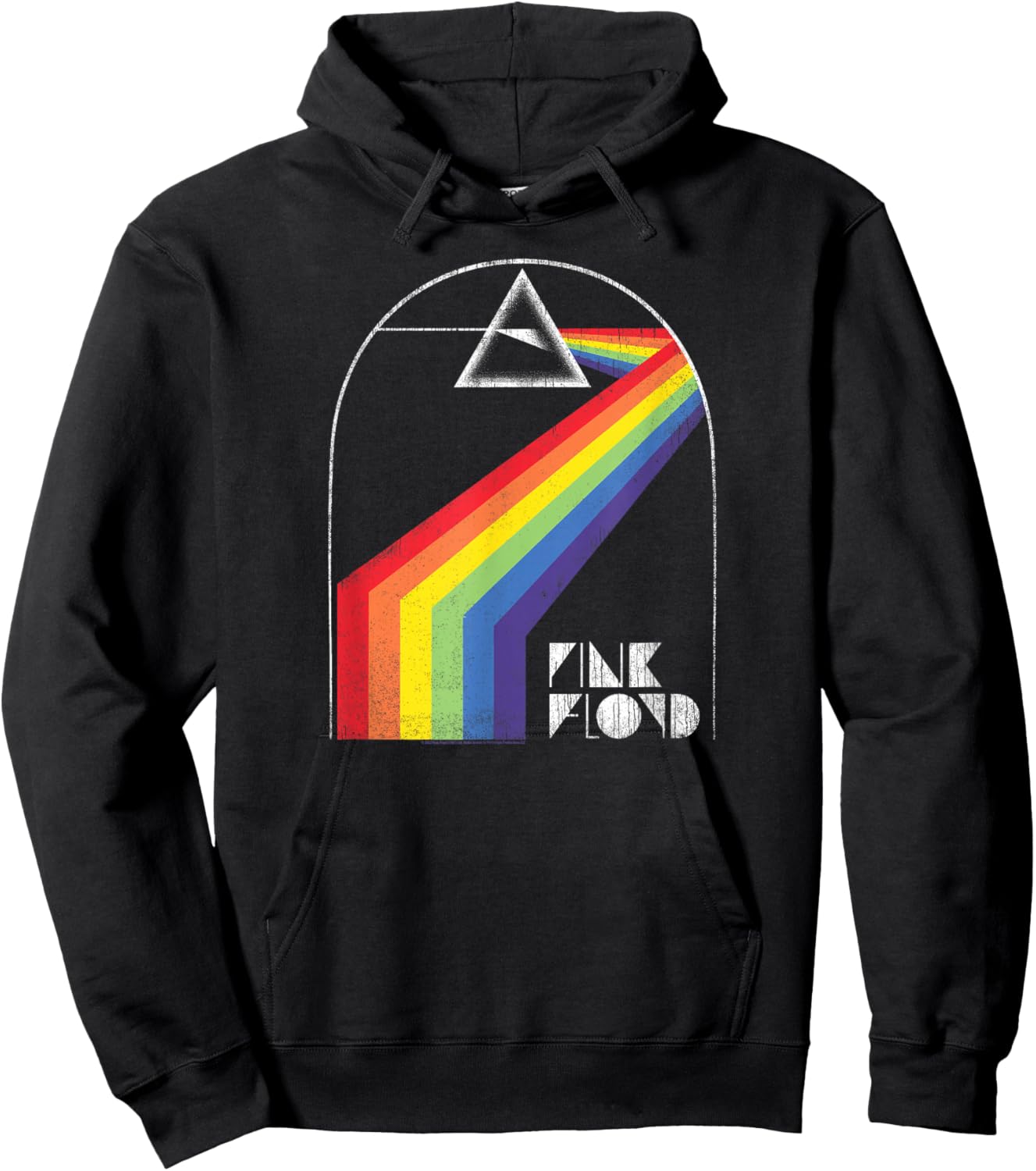 Pink Floyd Distressed Dark Side Yellow Brick Road Hoodie - Hoodie | Black