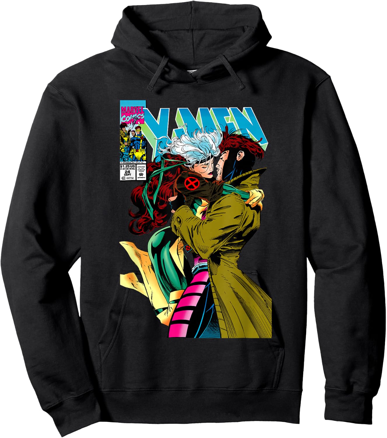 Marvel X-Men Gambit & Rogue Beautiful Couple Cover Hoodie - Hoodie | Black