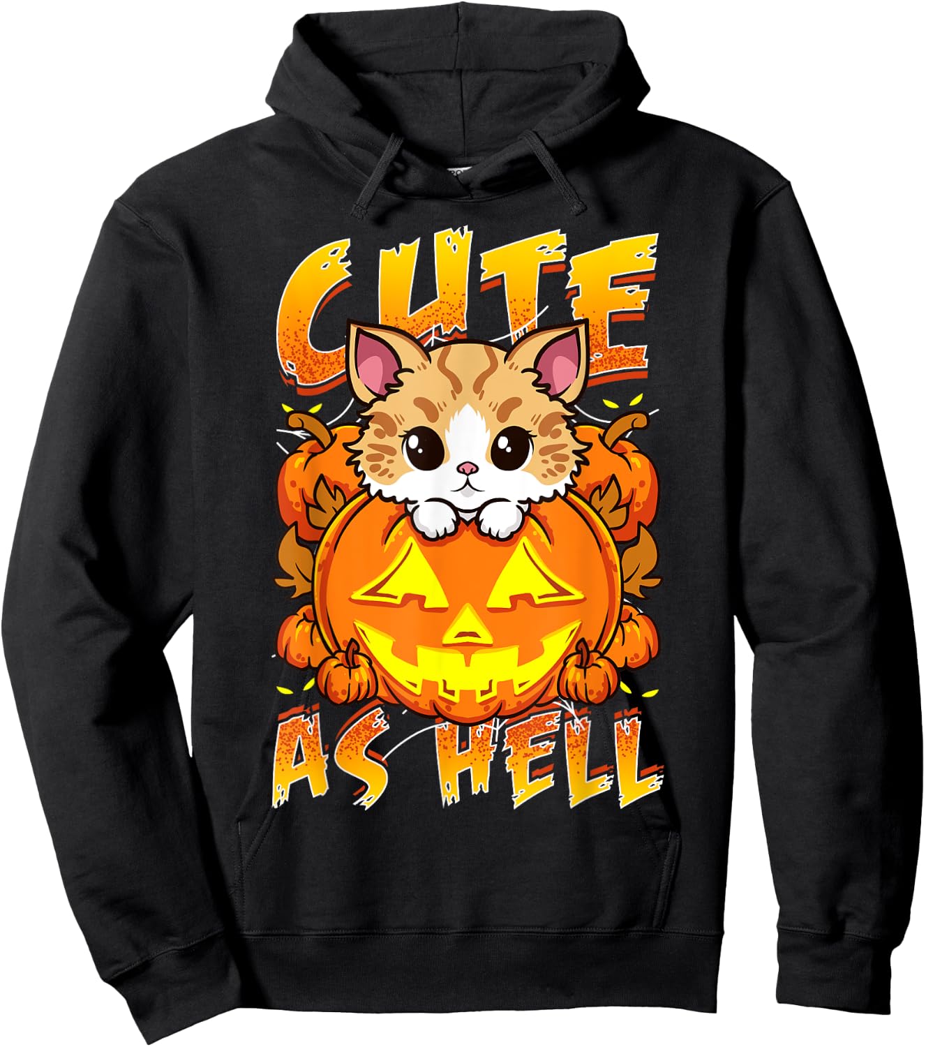 Cute as Hell Cat Lovers Halloween Hoodie - Hoodie | Black