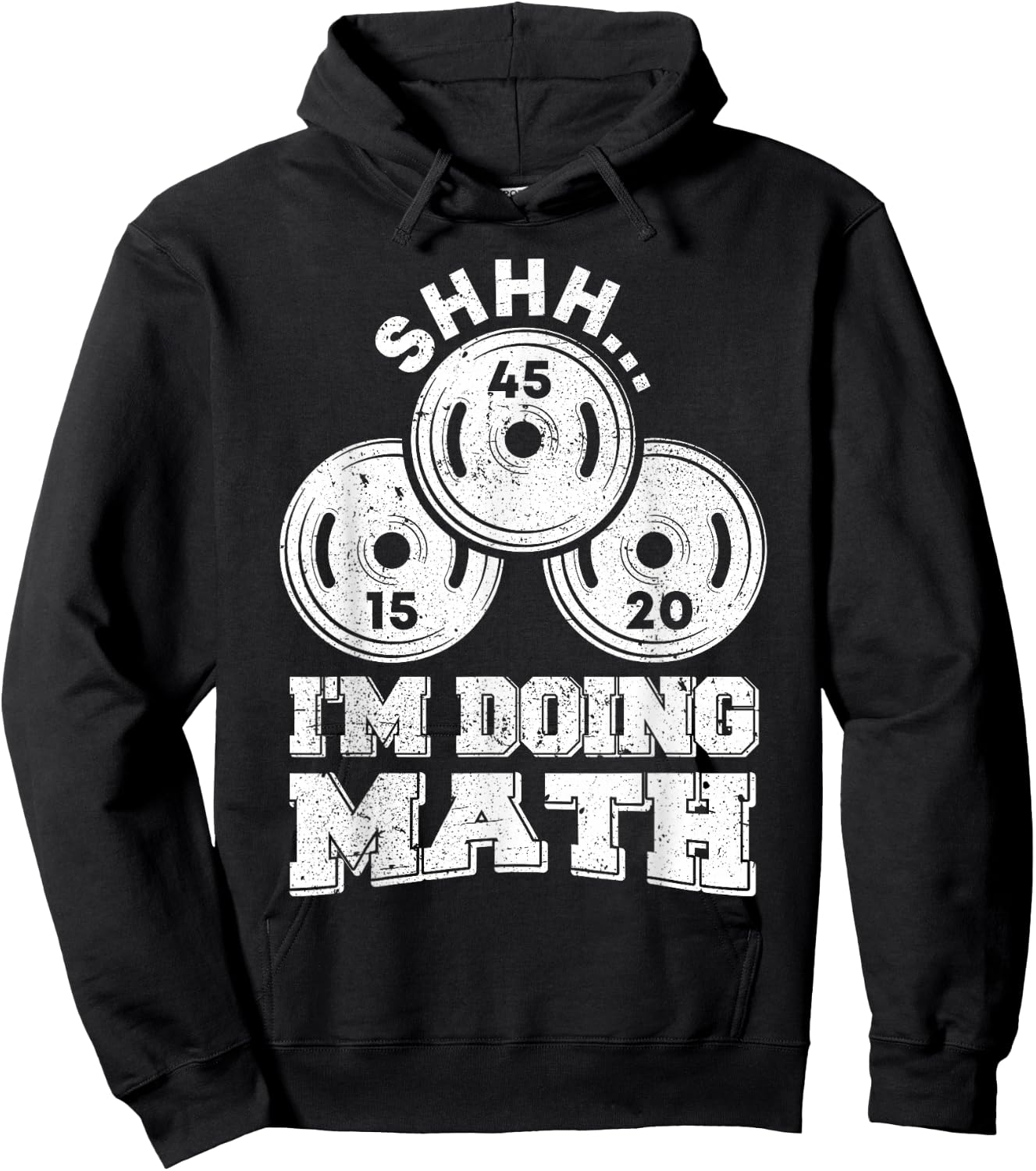 Shhh I'm Doing Math Funny Weight Lifting Workout Training Hoodie - Hoodie | Black