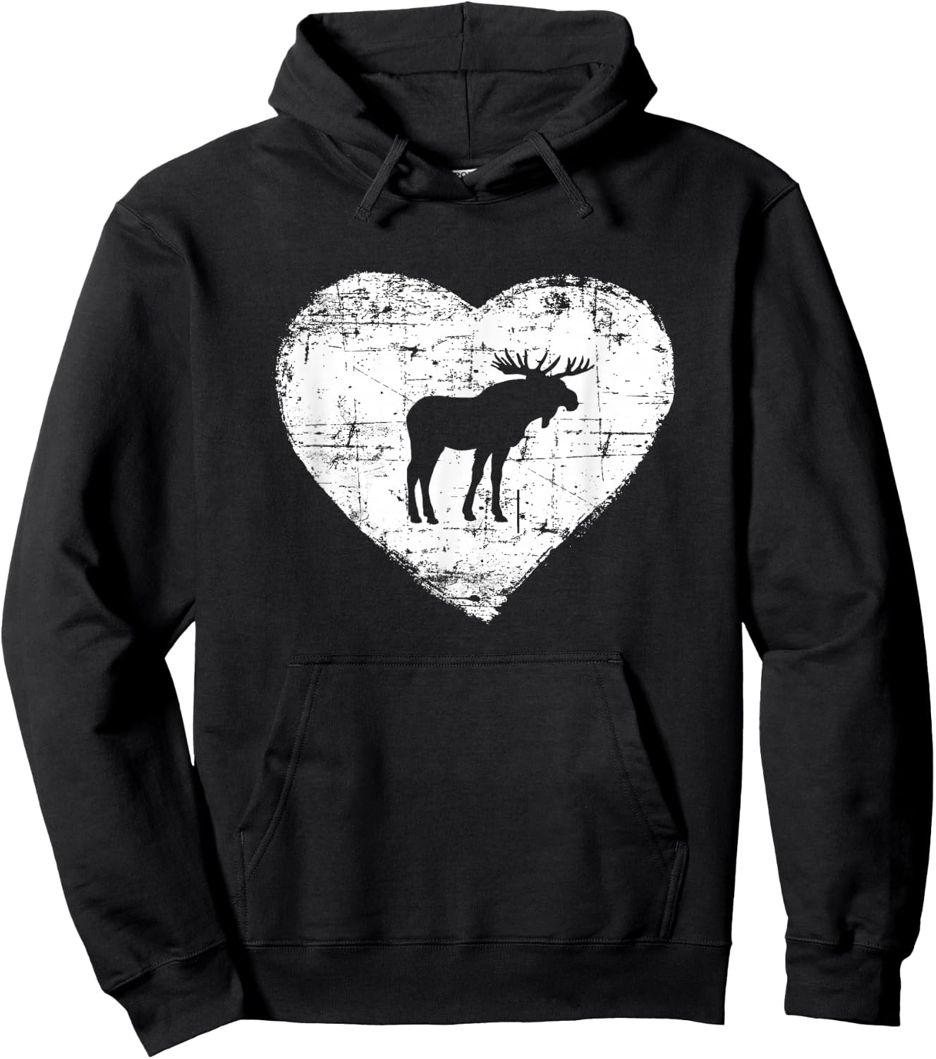 Love Moose Shirt | Moose Heart Hoodie - Hoodie | Black