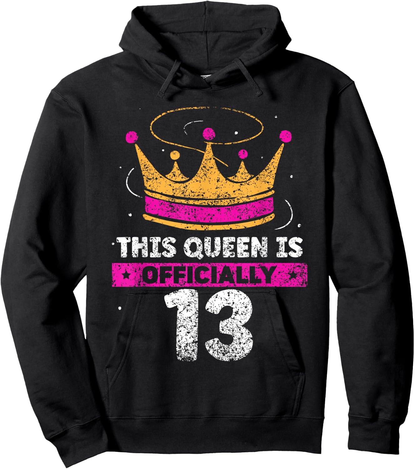 This Queen Is Officially 13 Years Age Birthday Cute Old Hoodie - Hoodie | Black