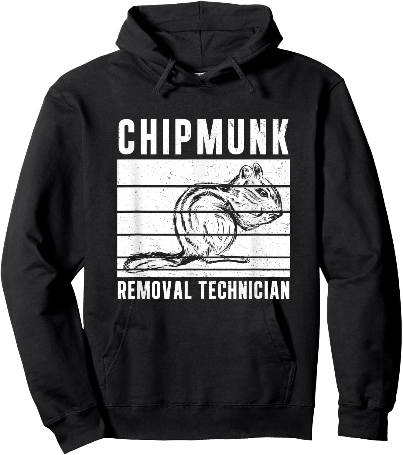 Vintage Chipmunk Removal Technician for A Chipmunk Hunter Hoodie - Hoodie | Black