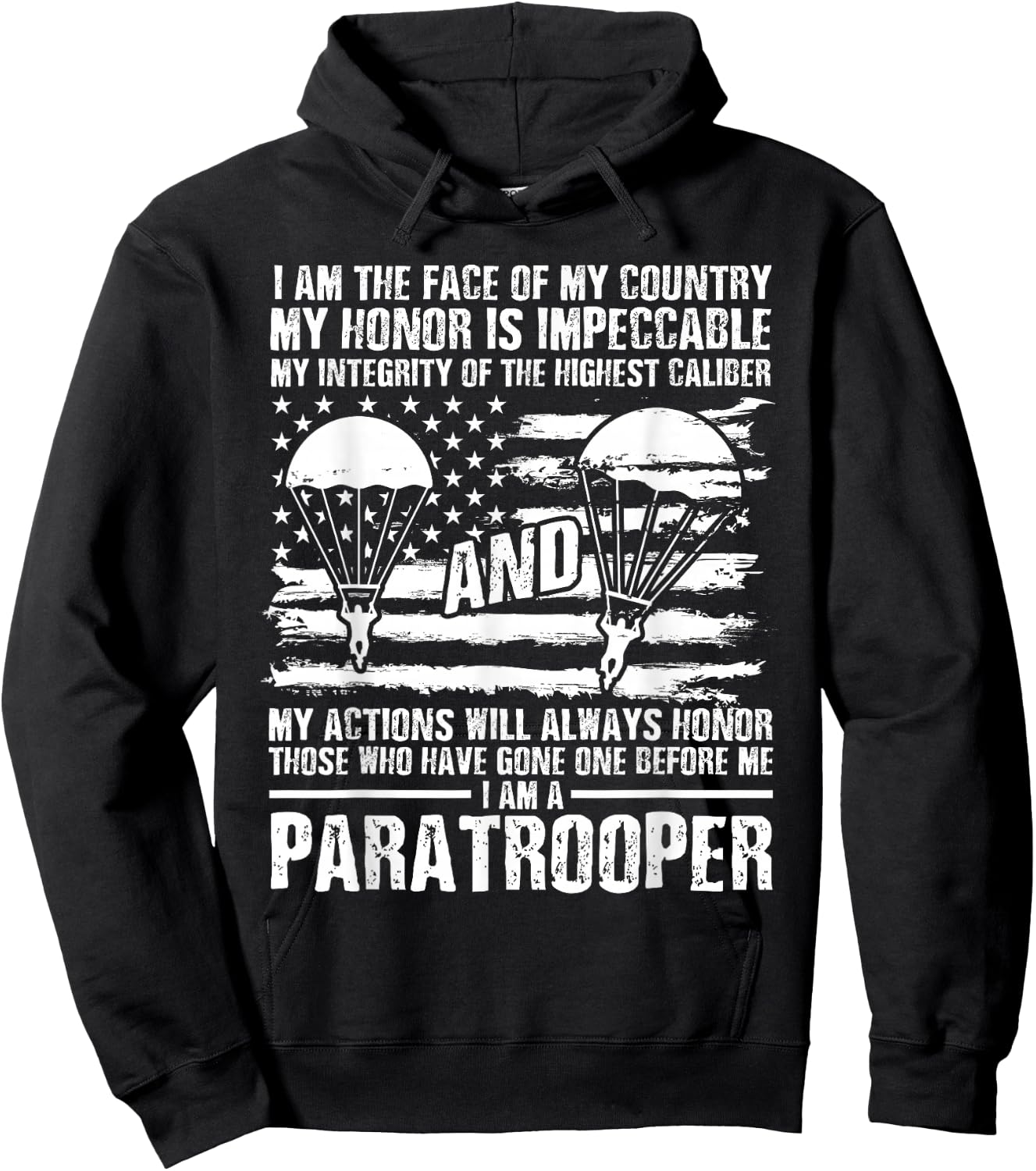 Paratrooper 82nd Airborne Division Veterans Day Soldier Hoodie - Hoodie | Black