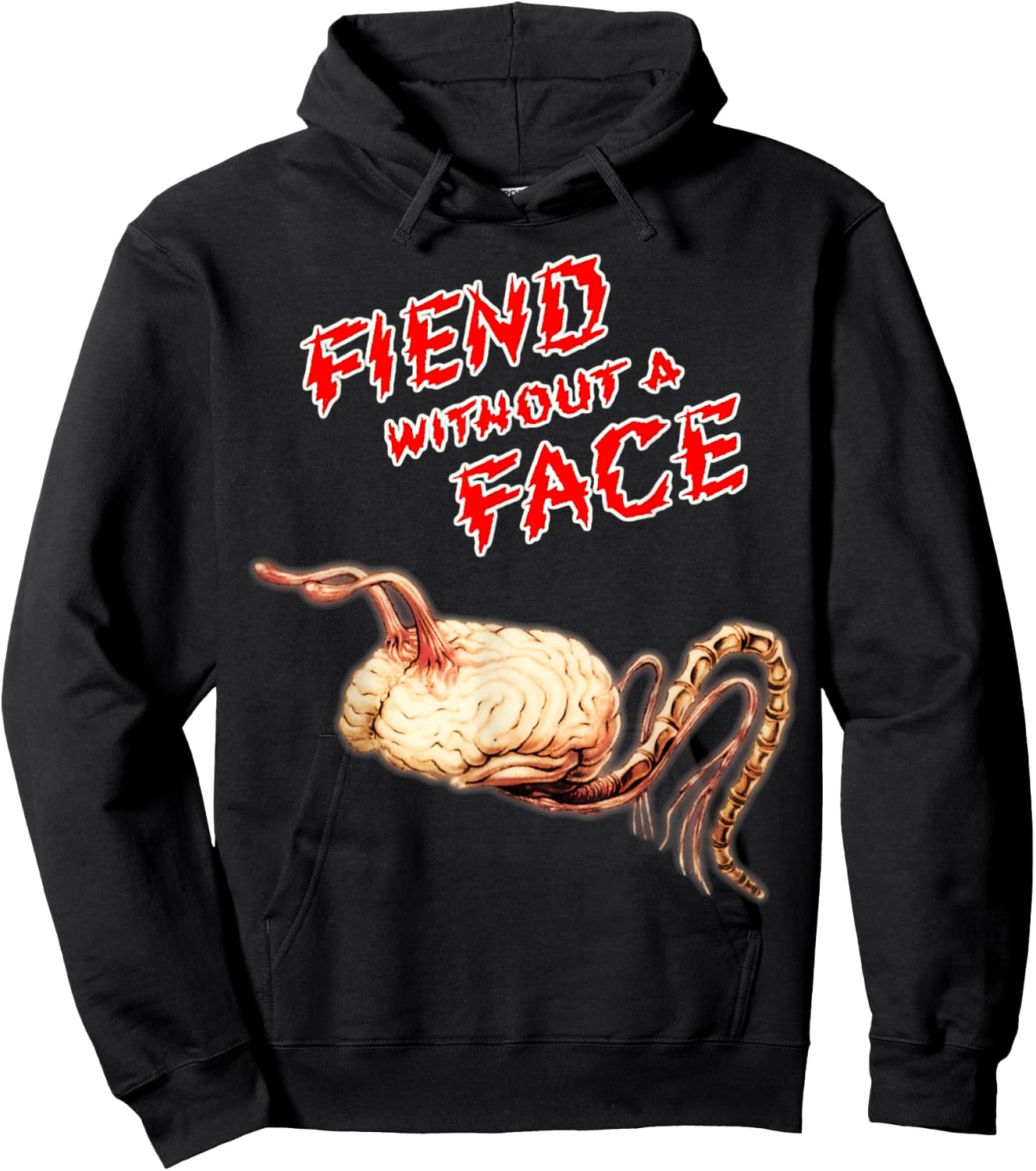 Vintage Horror Monster Fiend Without a Face Hoodie - Hoodie | Black
