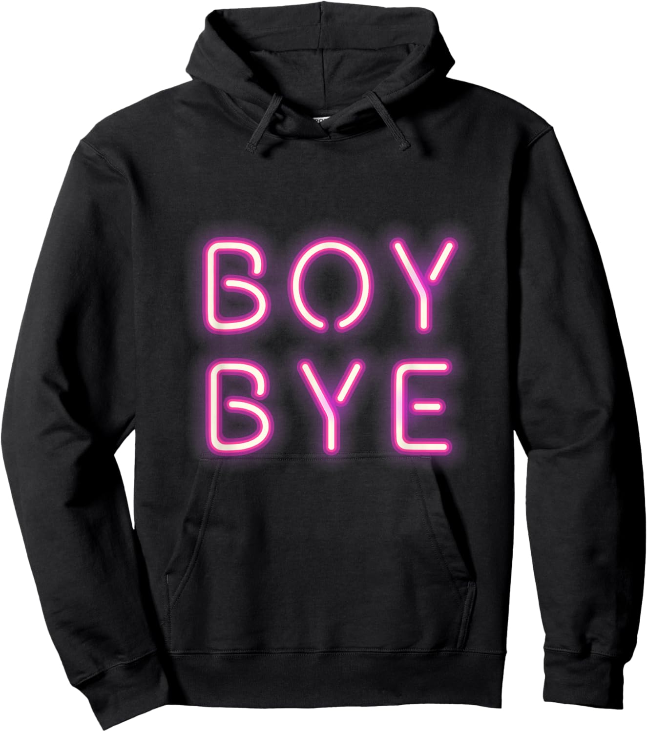 Boy Bye Neon Letters Sign Millenial Pink Hoodie - Hoodie | Black