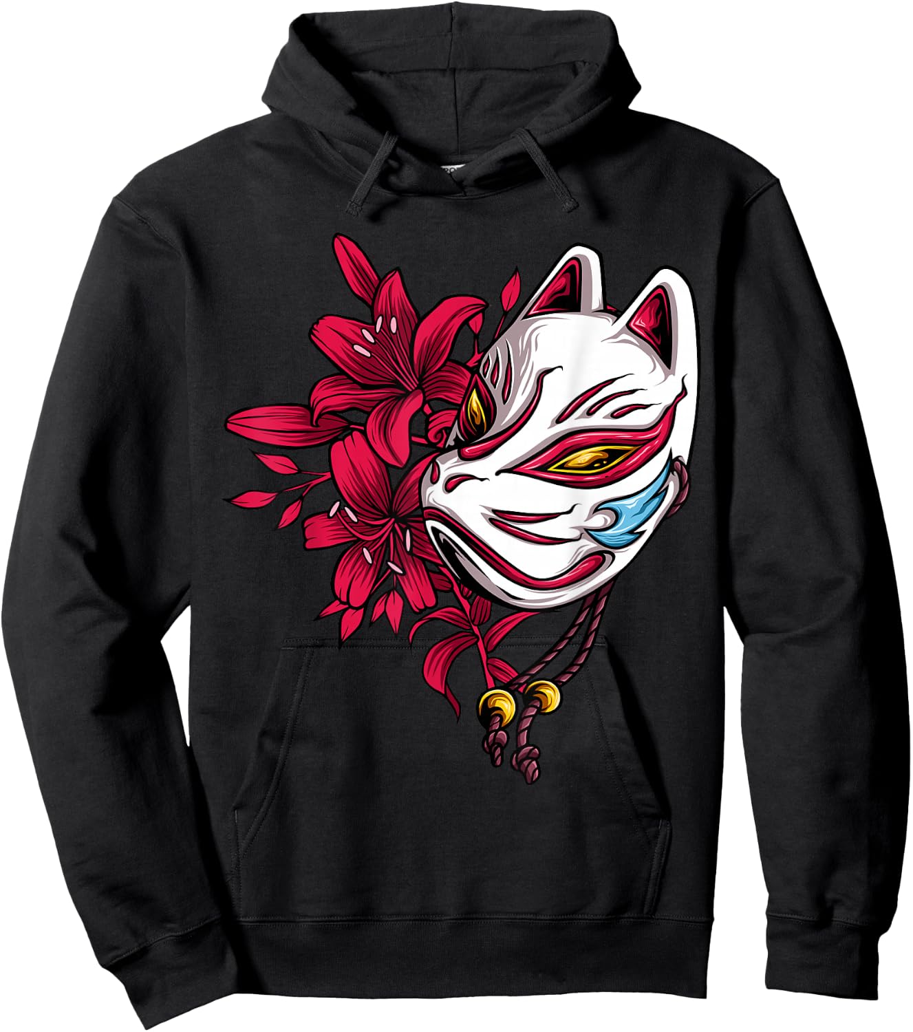 Kitsune the Japanese Nine Tailed Fox Hoodie - Hoodie | Black