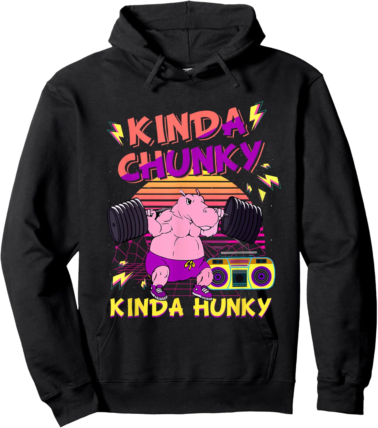 Kinda Chunky & Kinda Hunky Bodybuilding Gym Fitness Hoodie - Hoodie | Black